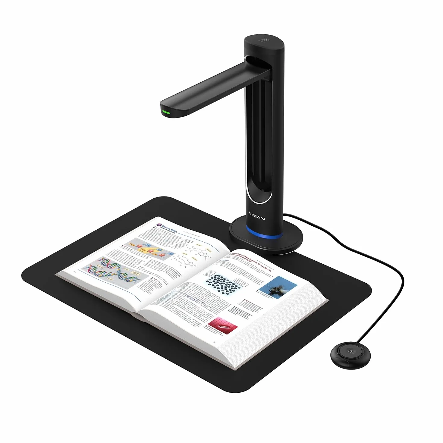 VIISAN K48 A3 Overhead skaner książek 48 MP 600 DPI automatyczne wygładzanie krzywizny boków pozycjonowanie laserowe wideo 4K OCR USB 3.0
