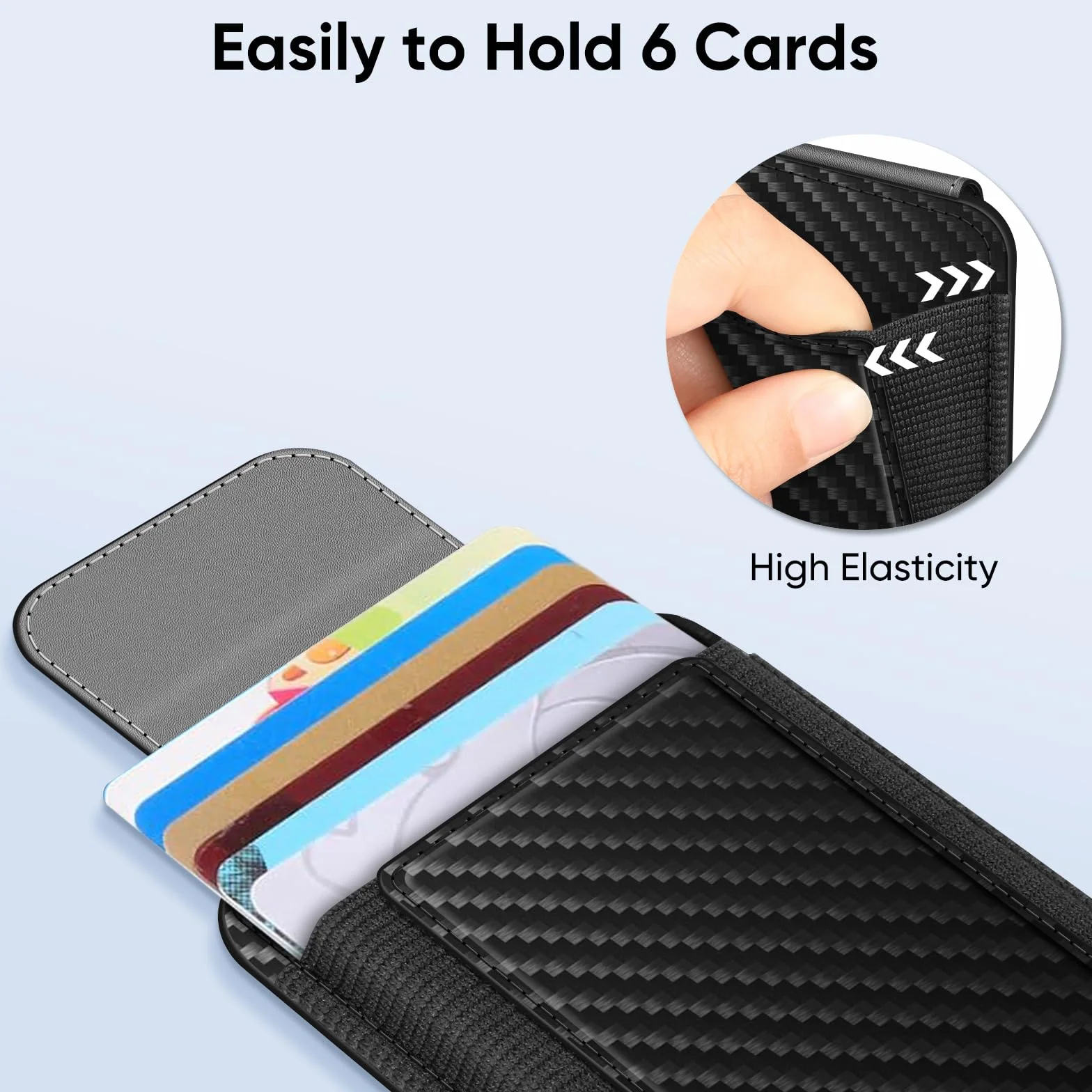 CaseBot Magsafe Wallet magnetyczny uchwyt na karty iPhone 16/15/14/13/12 RFID włókno węglowe