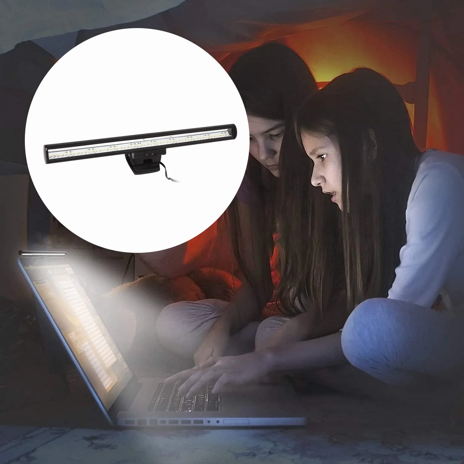 Akozon Monitor Wiszące Światło LED do Czytania, Ekran Monitora Bar, Pielęgnacja Oczu