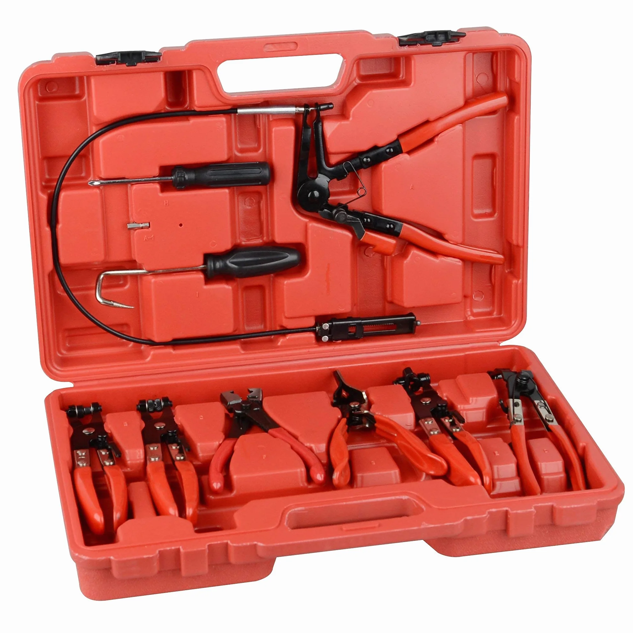 9 szt. Drut samochodowy o dużym zasięgu Zestaw szczypiec do opasek zaciskowych do węża Wąż do oleju opałowego i wody Narzędzia samochodowe Czerwony