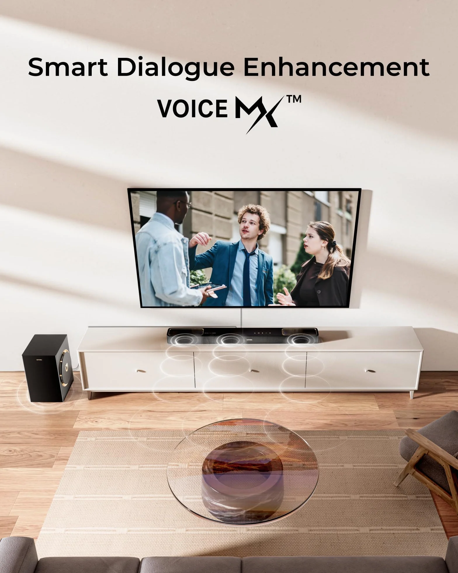 ULTIMEA 3.1.2ch Dolby Atmos Soundbar z subwooferem 6,5", BT 5.4, HDMI eARC i Skywave F30 Boom – doskonały system dźwięku przestrzennego dla zapierających dech w piersiach wrażeń telewizyjnych