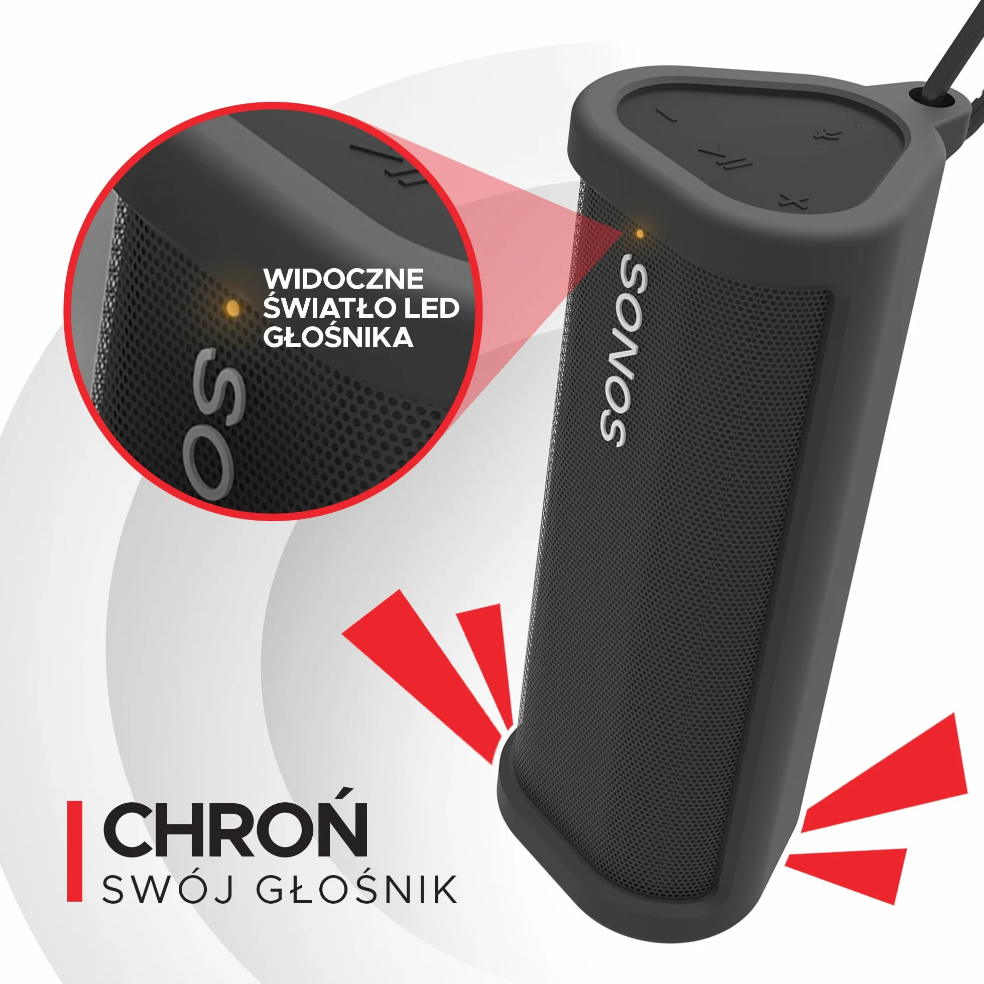 Silikonowe Etui Ochronne do Sonos Roam 2 Czarny Bluetooth