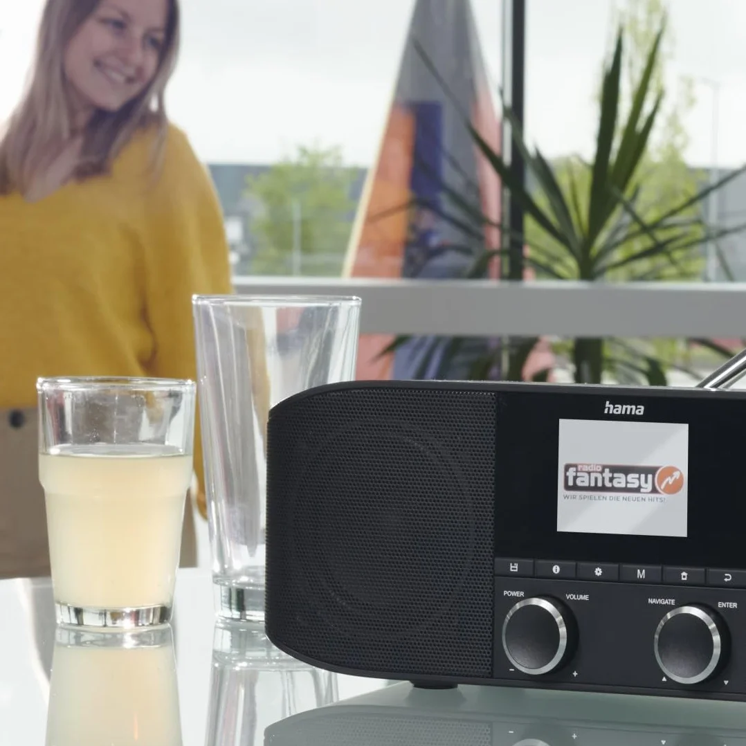 Hama DAB Plus Radio Kuchenne Bluetooth DR1410BT Cyfrowe Stereo Budzik AUX 3,5 mm FM Kolorowy Wyświetlacz Czarny