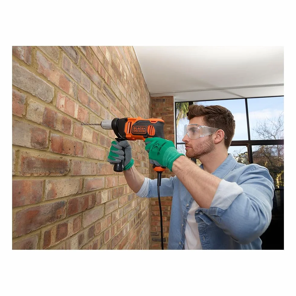 BLACK & DECKER Solidny Taladro percutor 850w, portawiertłos 13mm metal, 0-3.100 rpm, 54.400 ipm. incluye 3 wiertłos (mampostería), 3 wiertłos (drewno dla profesjonalistów i majsterkowiczów 850w 13mm