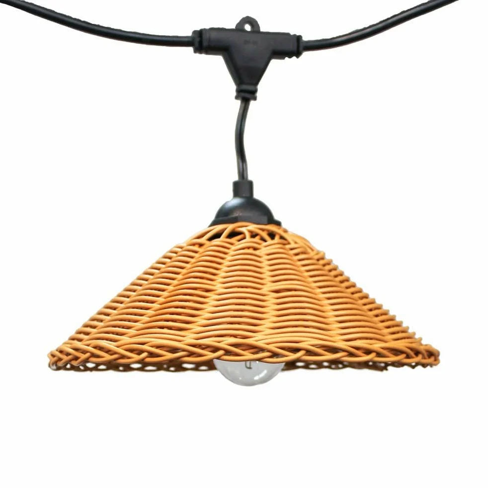 wonderlamp Garland 10 zewnętrznych świateł słonecznych LED Purna 8W z wyświetlaczem Ratana i pilotem, E27