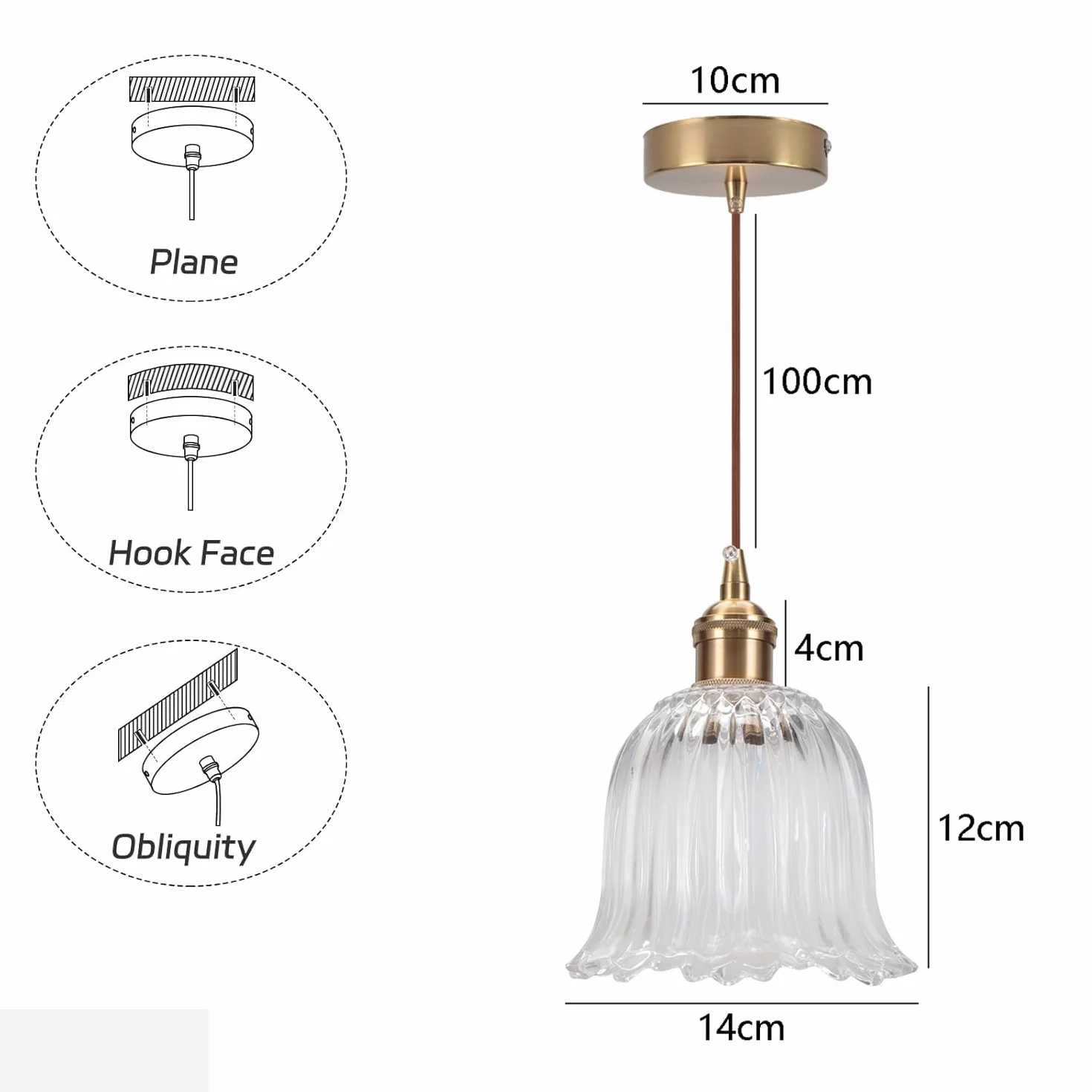 Zestaw 2 lamp wiszących w stylu vintage, przemysłowy, E27, kreatywny żyrandol z kwiatami, szklany klosz, lampa sufitowa do kuchni, jadalni, przedpokoju