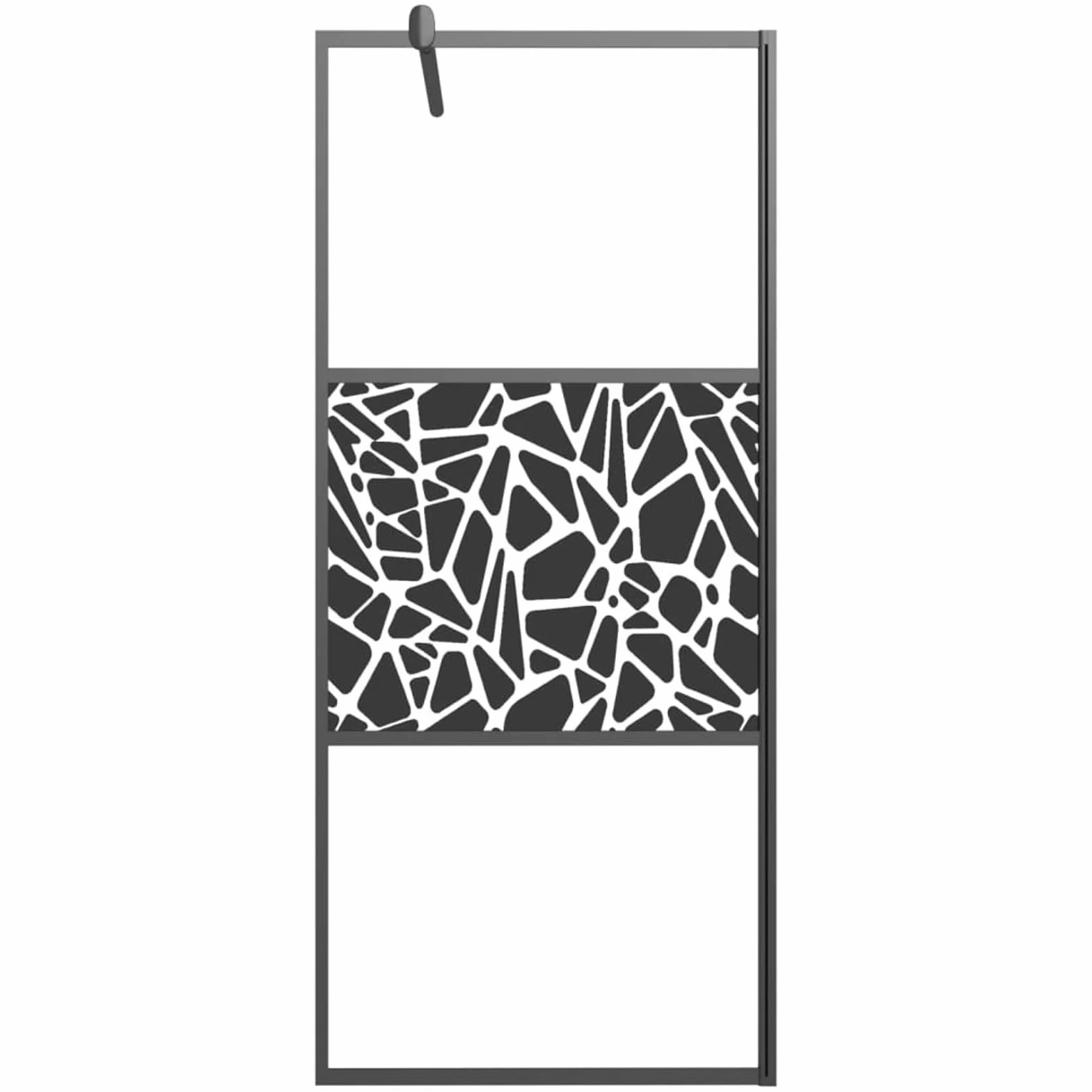 Kabina prysznicowa z matowego szkła design kamienie czarne 90x195 cm, parawan do wanny, parawan prysznicowy, kabina prysznicowa, parawan łazienkowy