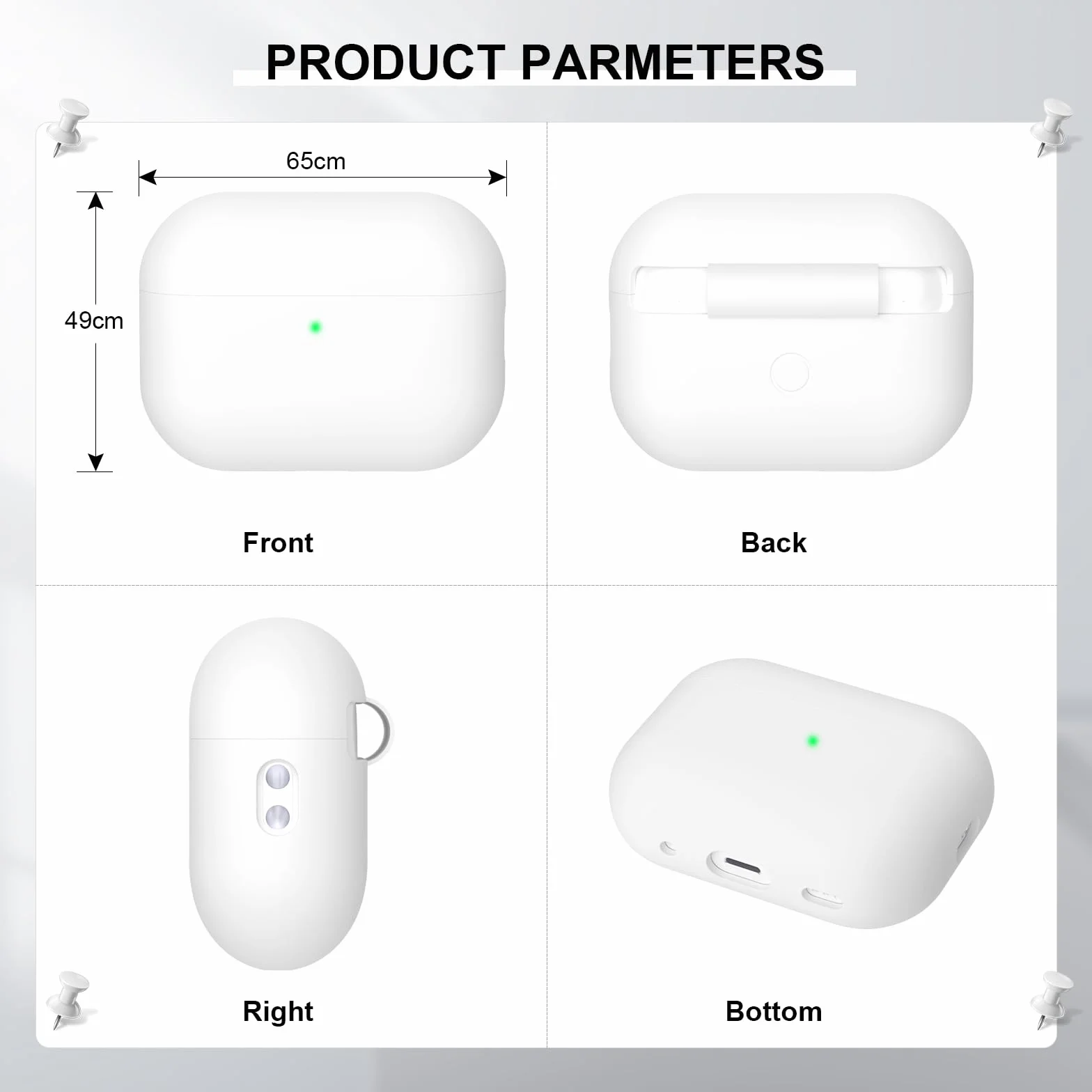 Etui kompatybilne z Airpods Pro 2 generacji 2022, ultra cienkie, silikonowe, odporne na uderzenia, miękkie etui ochronne do Airpods Pro 2, pełna ochrona do Airpods Pro 2 (białe)