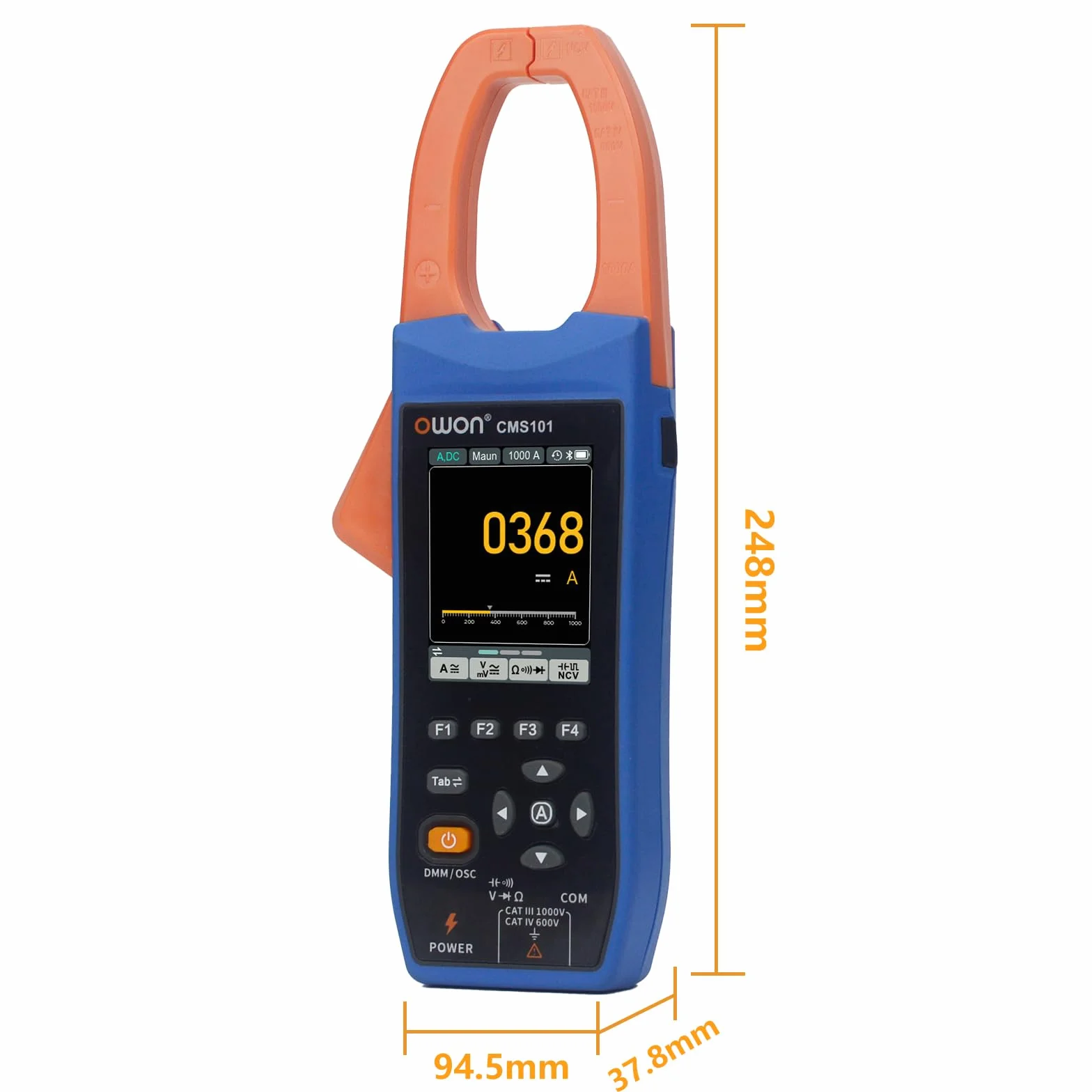 OWON CMS101 cyfrowy miernik 3 w 1, oscyloskop, 20000 zliczeń, True RMS 1 kHz, szerokość pasma NCV BLE 1000 A AC/DC