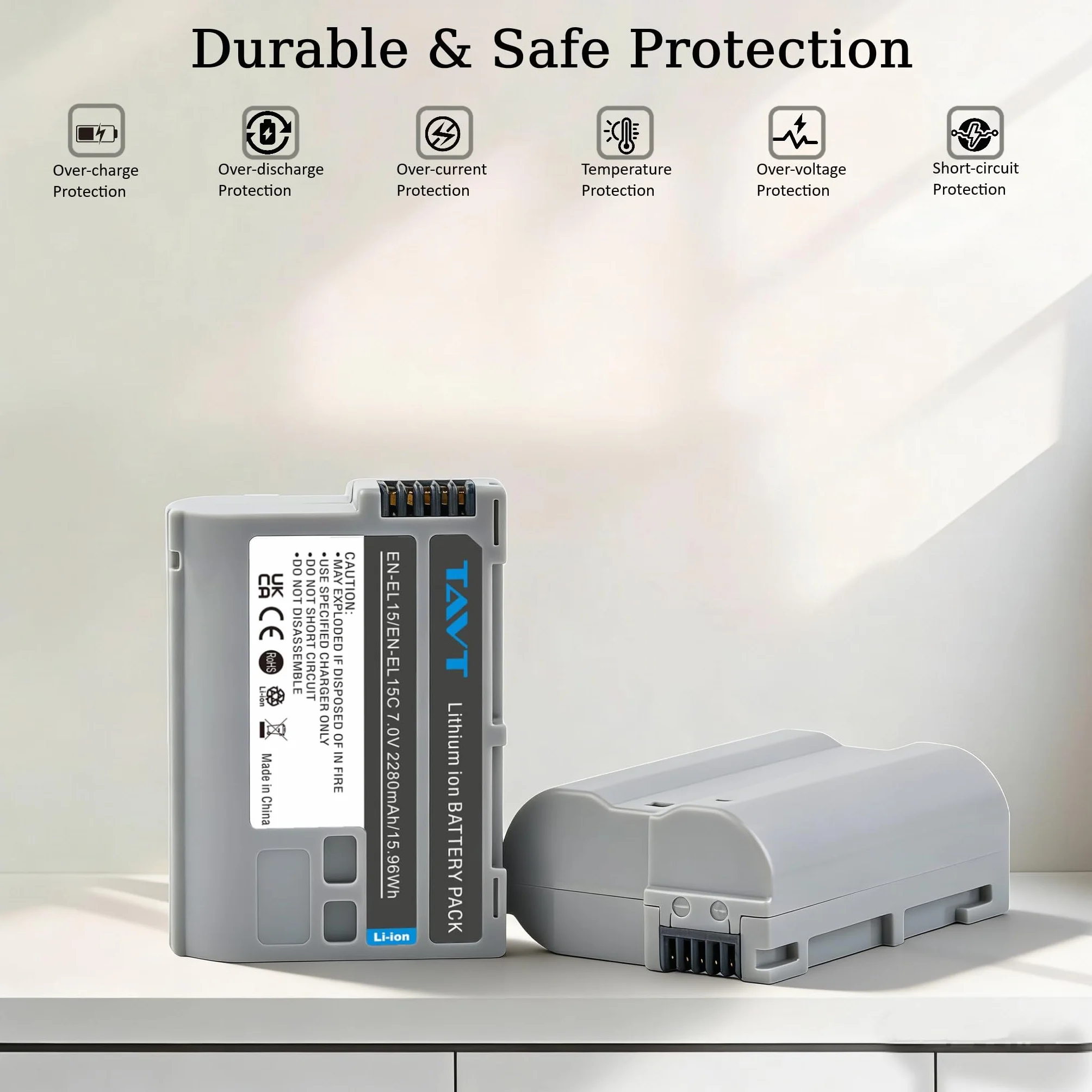 2280 mAh EN-EL15 EN-EL15C akumulator i ładowarka kompatybilna z Nikon D850, D810, D810A, D800, D800E, D780, D750, D610, D600, D500, D7500, D7200, D7100, D700 00