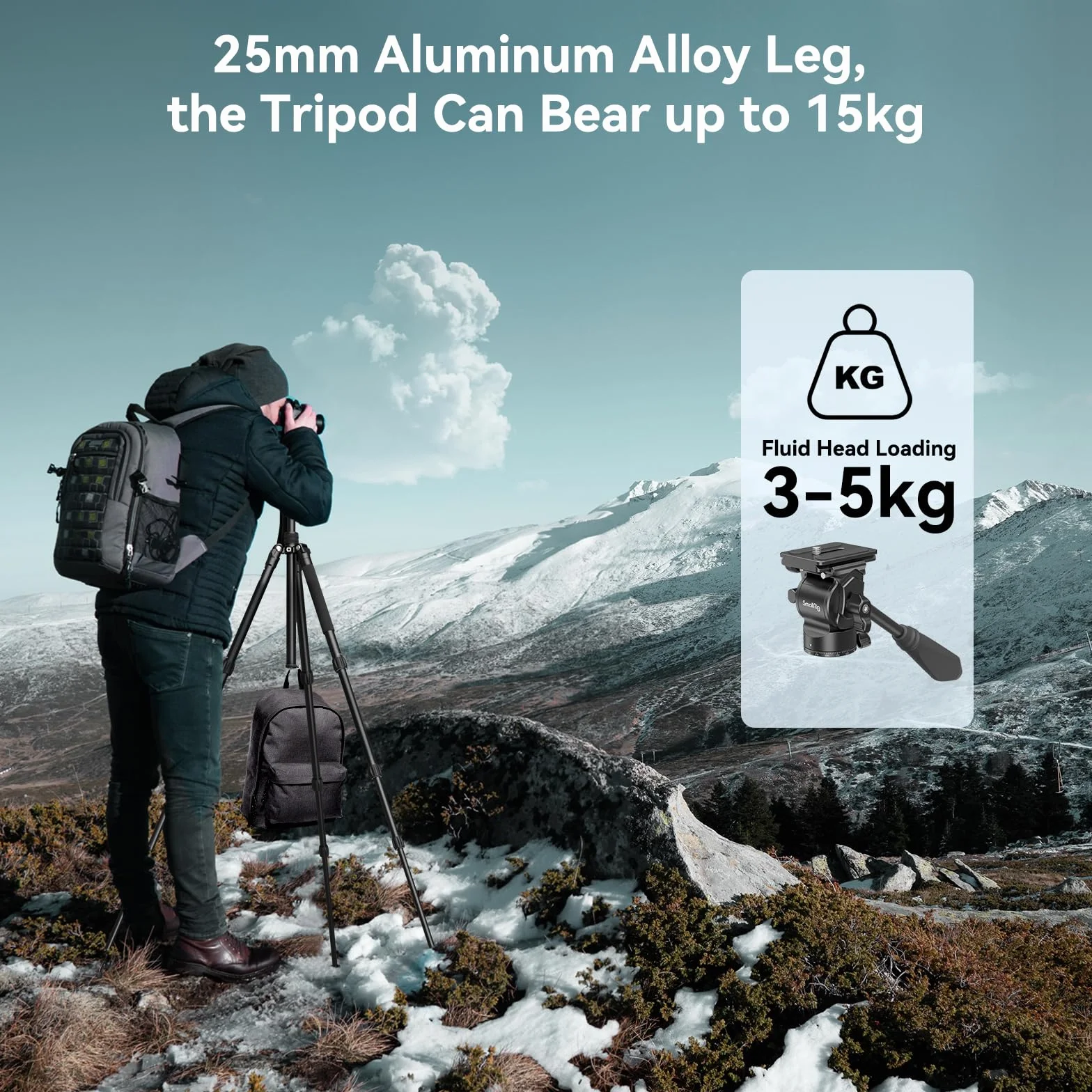 SMALLRIG 3760B Statyw aluminiowy 183 cm 3 kg do wideo transmisji na żywo vlogowania