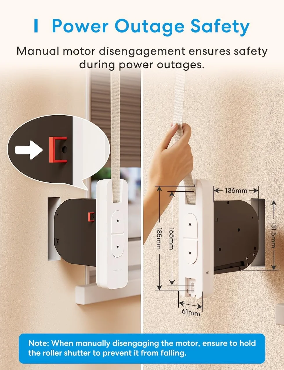 Meross Smart Home napęd do rolet zwijarka taśmowa elektryczna podtynkowa 45 kg 6 m² kompatybilny z Apple
