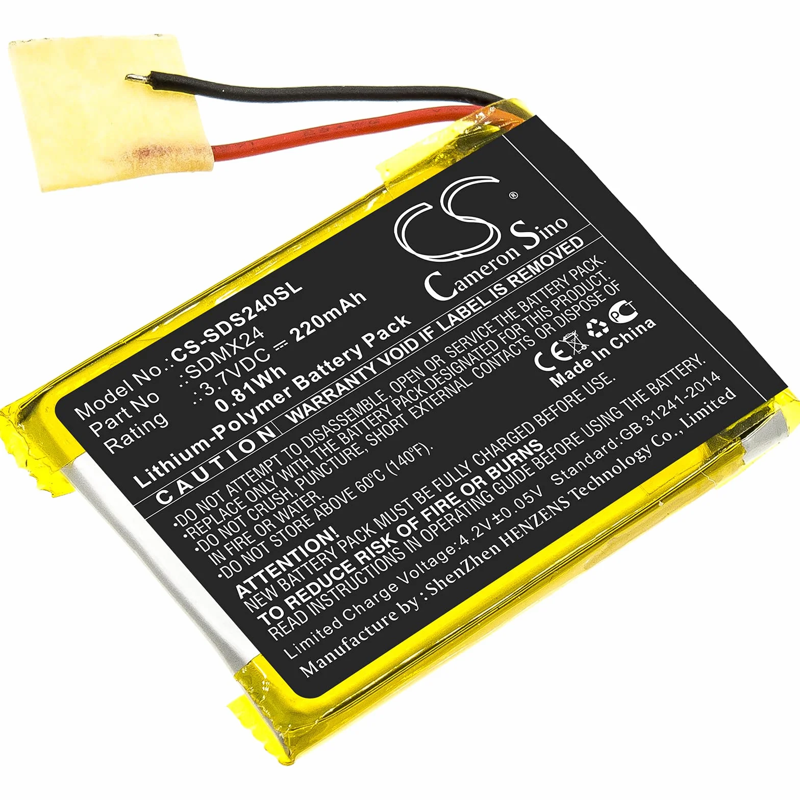 Cameron Sino zamiennik akumulatora do SanDisk Sansa Clip Sport SDMX24 220 mAh