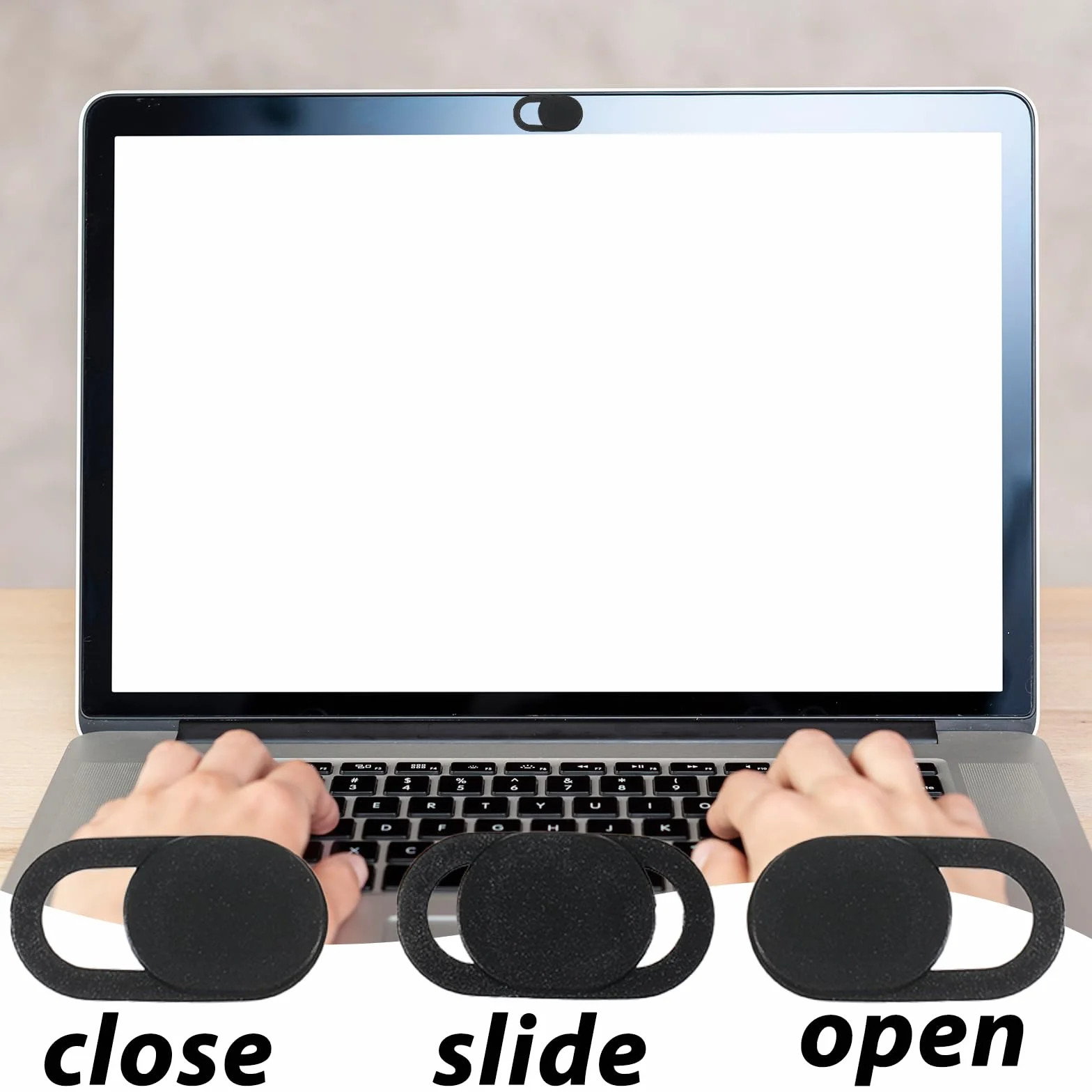 Przesuwana osłona na kamerę internetową, ochrona prywatności, 50 sztuk