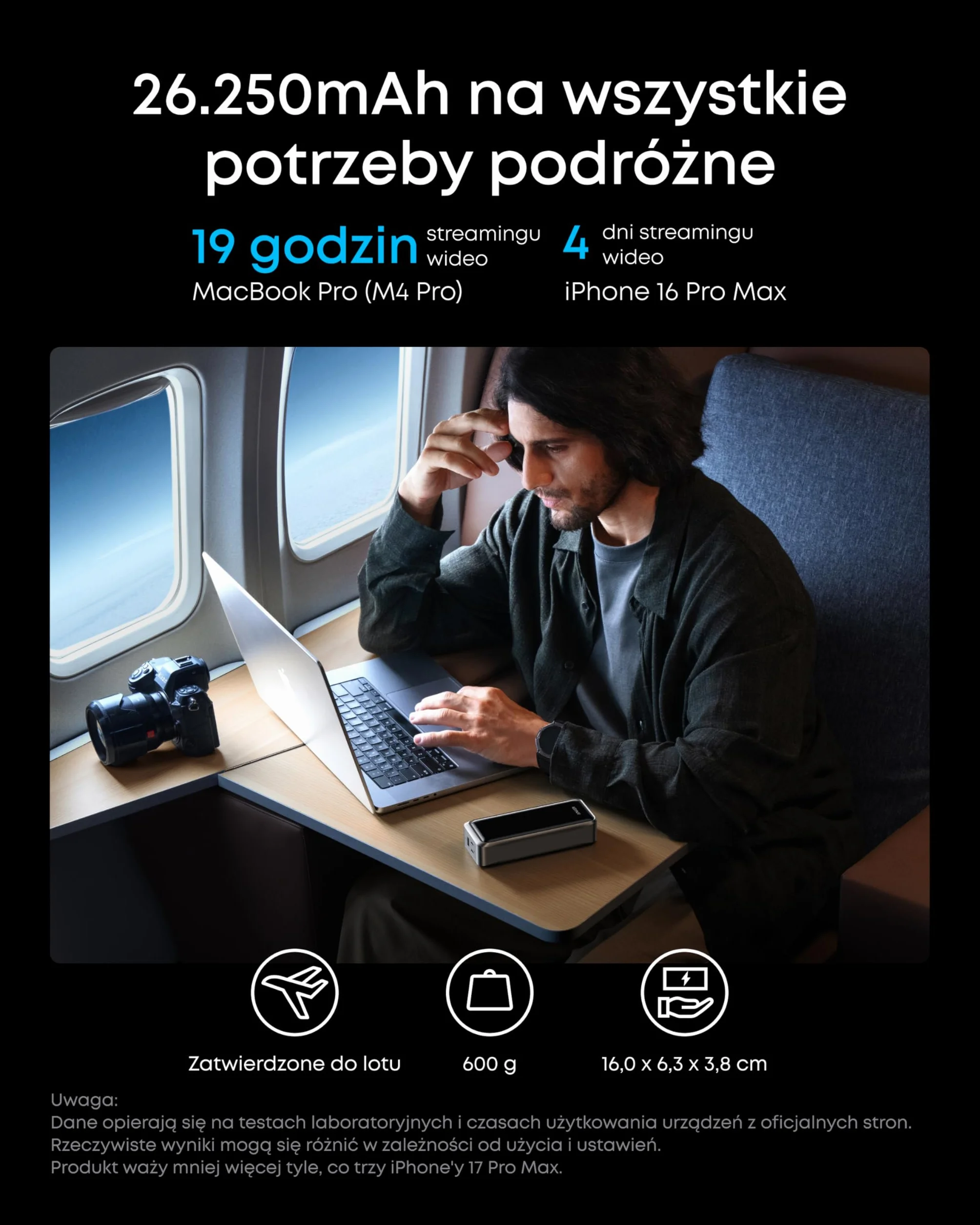 Anker Prime Power bank 26 250 mAh 300 W 3 porty przenośny sterowanie aplikacją