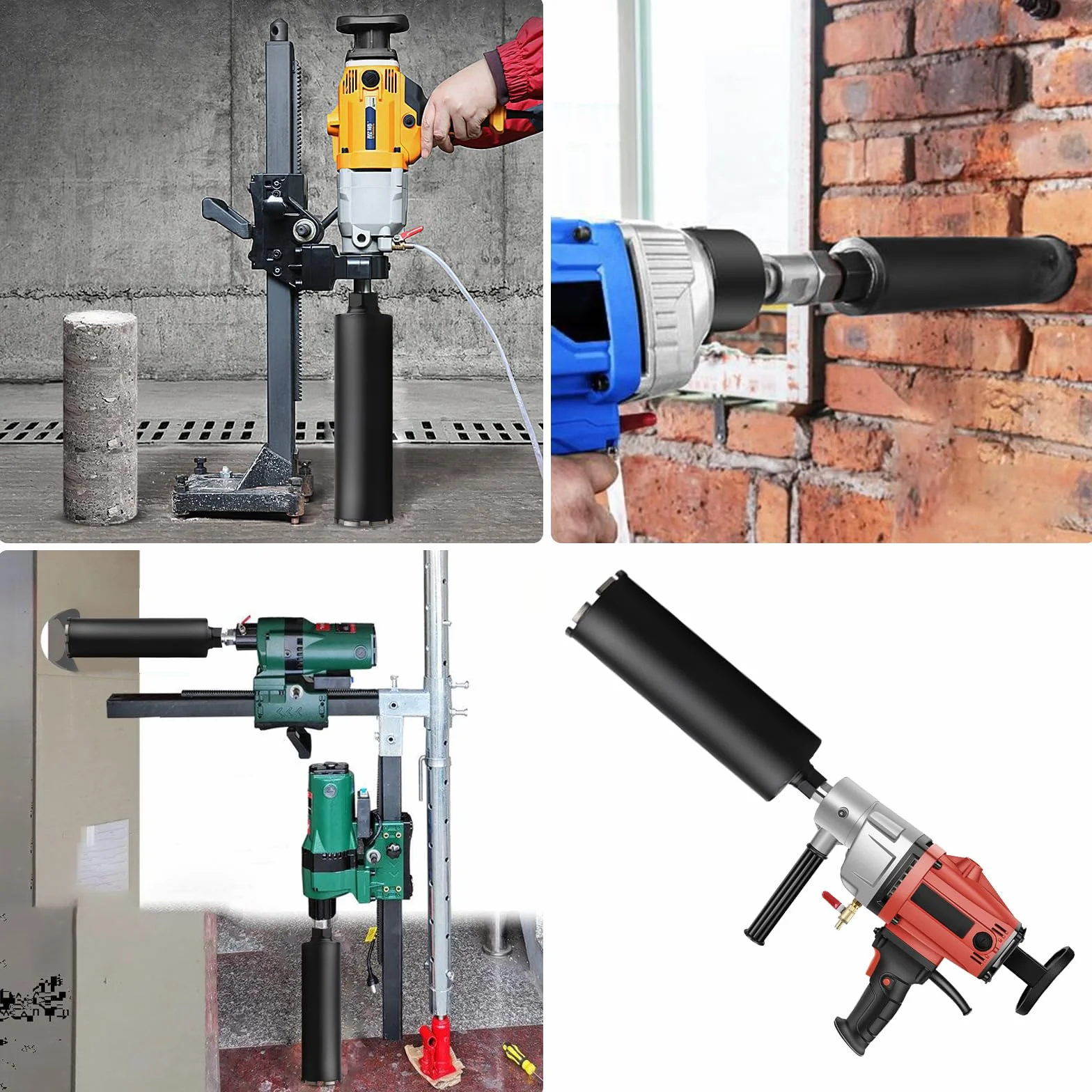 CPROSP 1¼" UNC diamentowa koronka wiertnicza ø152 mm, L 420 mm, koronka wiertnicza z adapterem SDS MAX, koronka wiertnicza do wiercenia na mokro, wiertło rdzeniowe do wiercenia w betonie, murze i