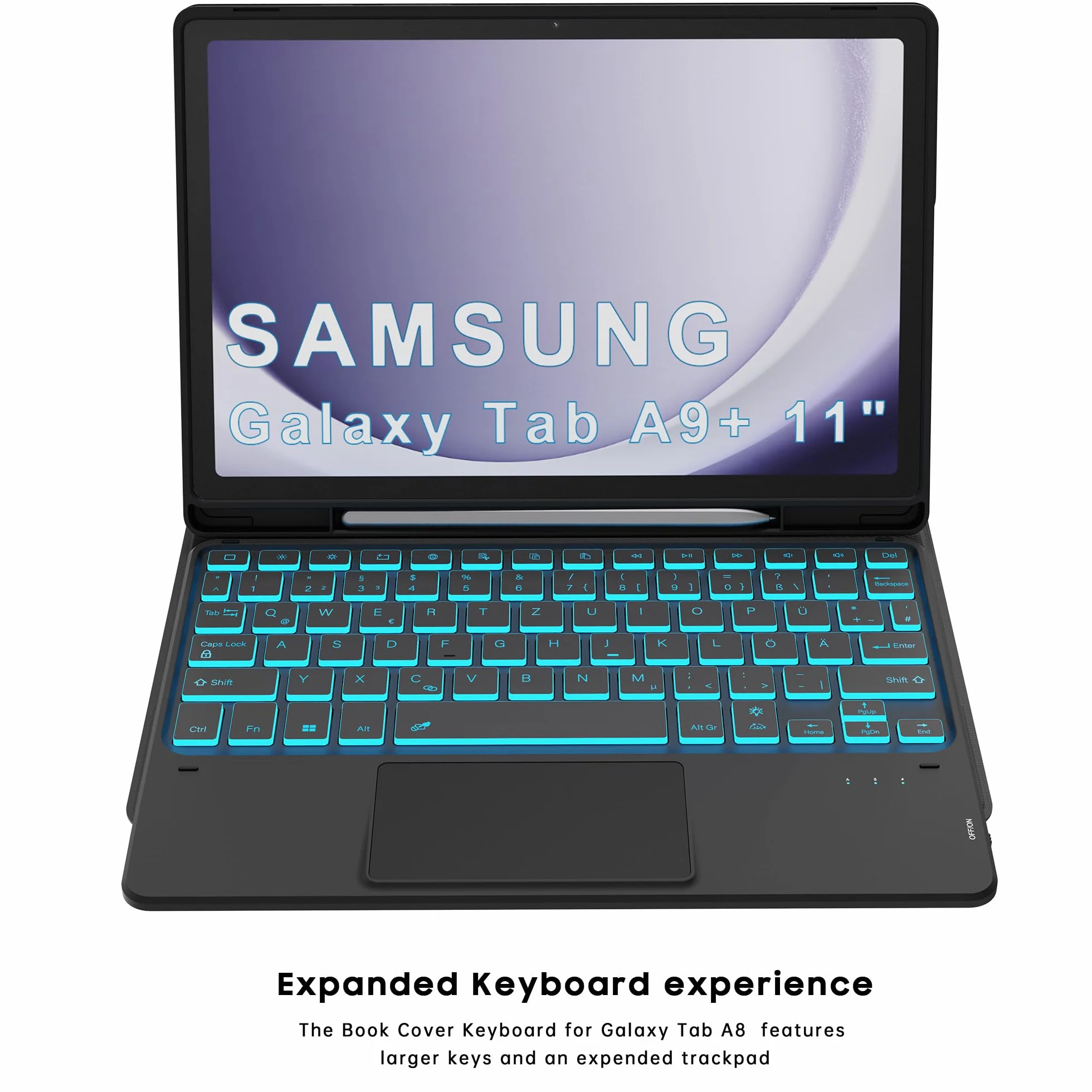 Etui do Samsung Galaxy Tab A9+ z klawiaturą QWERTZ podświetlana 11 cali