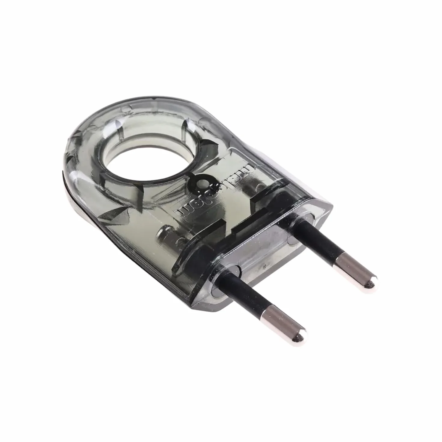 Wtyczka płaska z okrągłym otworem, wtyczka 230V, 6A, Schuko - płaska, Eurostecker, europejskie wtyczki płaskie, wtyczki zasilające - płaskie, Euro - 2-biegunowe wtyczki płaskie, 3 sztuki (pomalowane)
