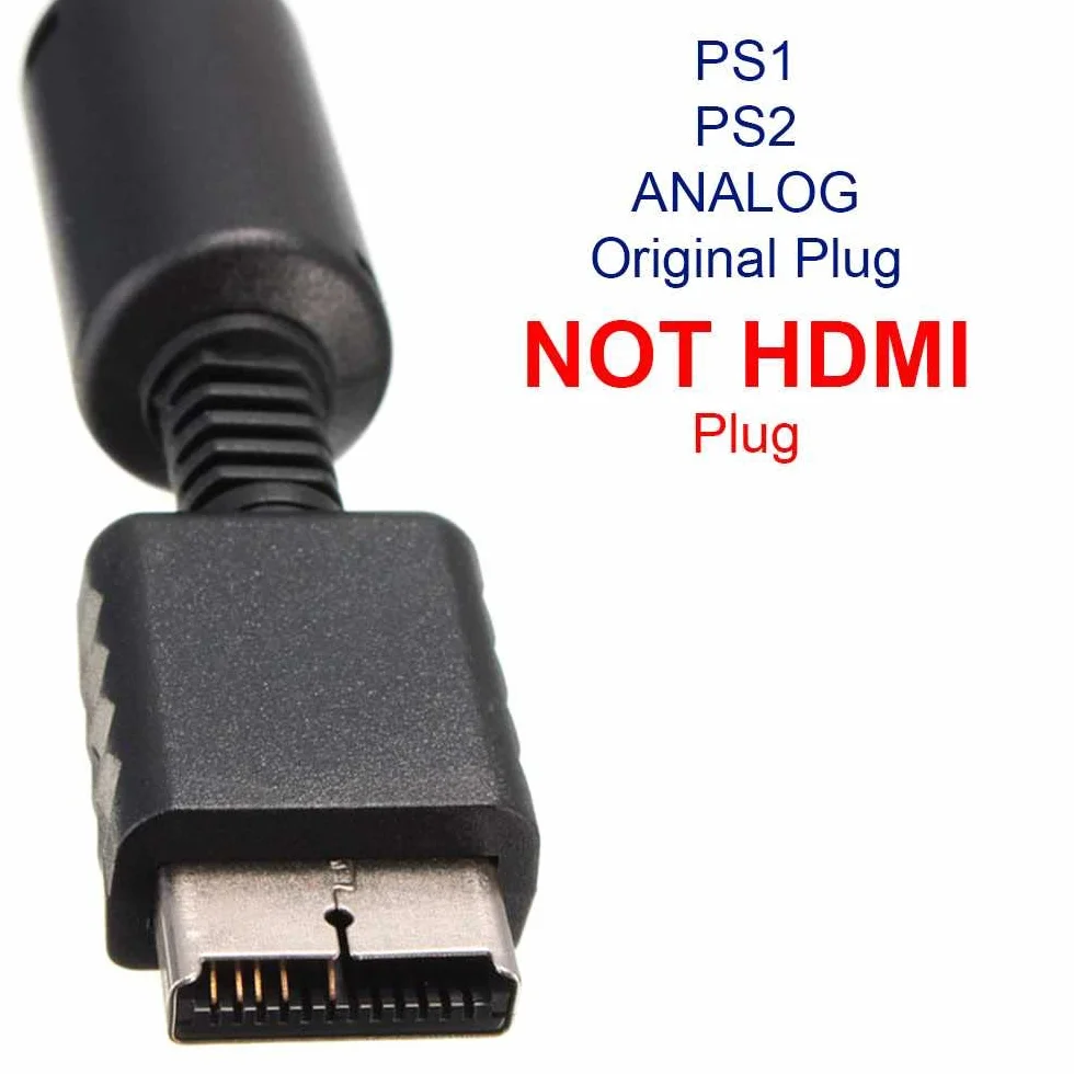 Kabel zamienny AV TV audio video composite 3 RCA 1,8 m czarny do PS1 PSX PS2 PS3