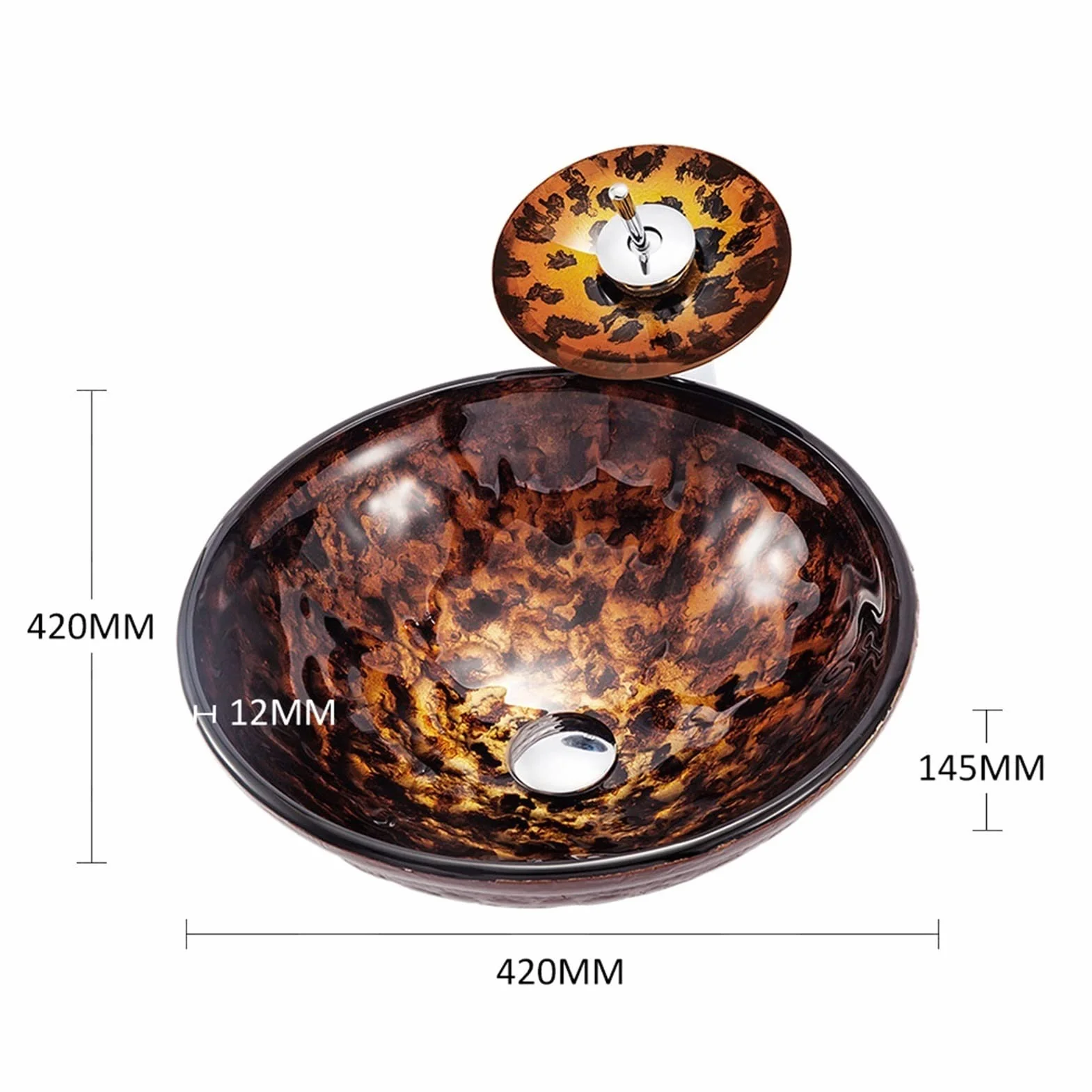 Umywalka wpuszczana do łazienki Zlewki łazienkowe Washbasin Temperowany szklany naczynie zlewozmywak ręcznie malowany blat Washbasin meble do łazienki Umywalki łazienkowe(A)