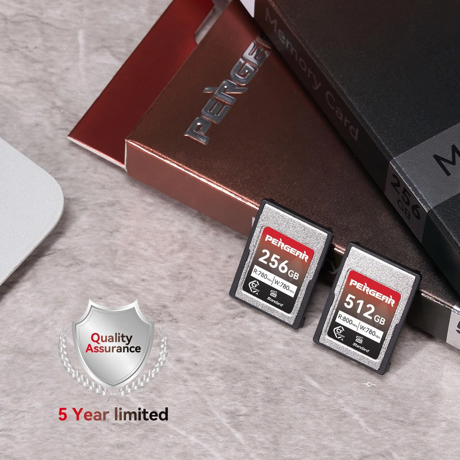 Pergear Karta pamięci CFexpress typu A 512GB 800MB/s odczytu 780MB/s zapisu 2-pakiet Sony Alpha