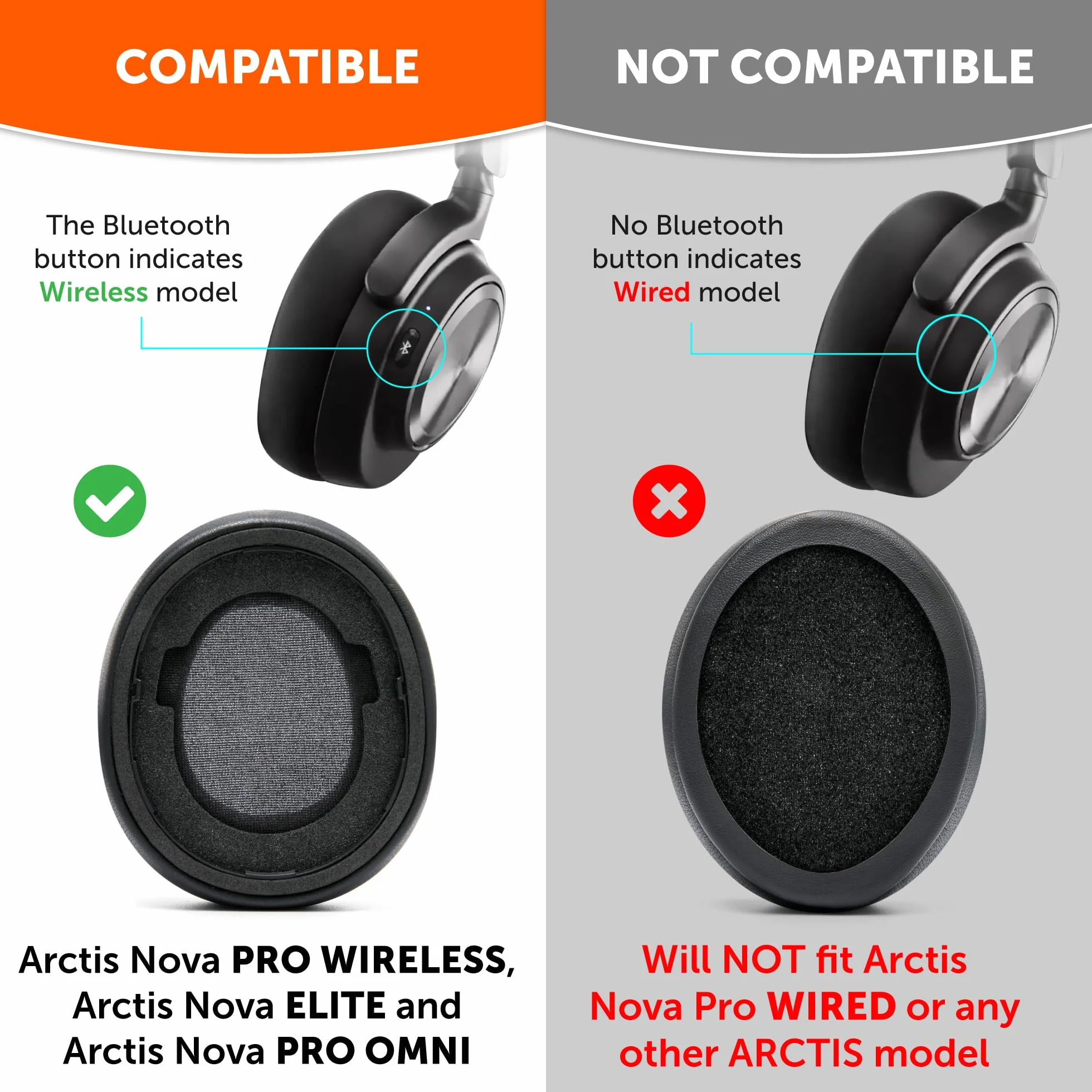 WC StealthZ Nova Pro Wireless Nauszniki FPS do Słuchawek Arctis Nova Pro Wireless, Nova Elite, Nova Pro Omni GadgetryTech Wicked Cushions Black