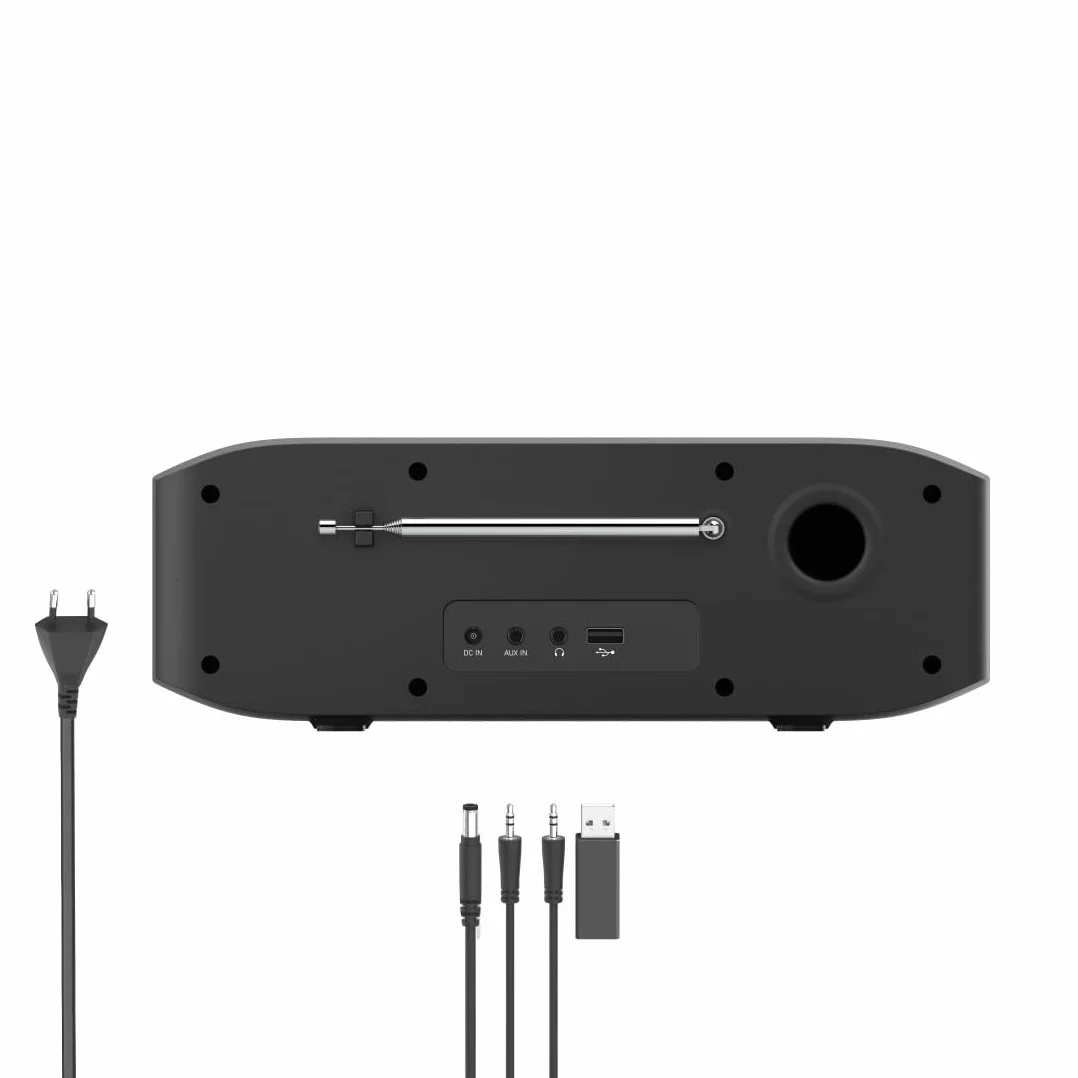 Hama DAB Plus Radio Kuchenne Bluetooth DR1410BT Cyfrowe Stereo Budzik AUX 3,5 mm FM Kolorowy Wyświetlacz Czarny