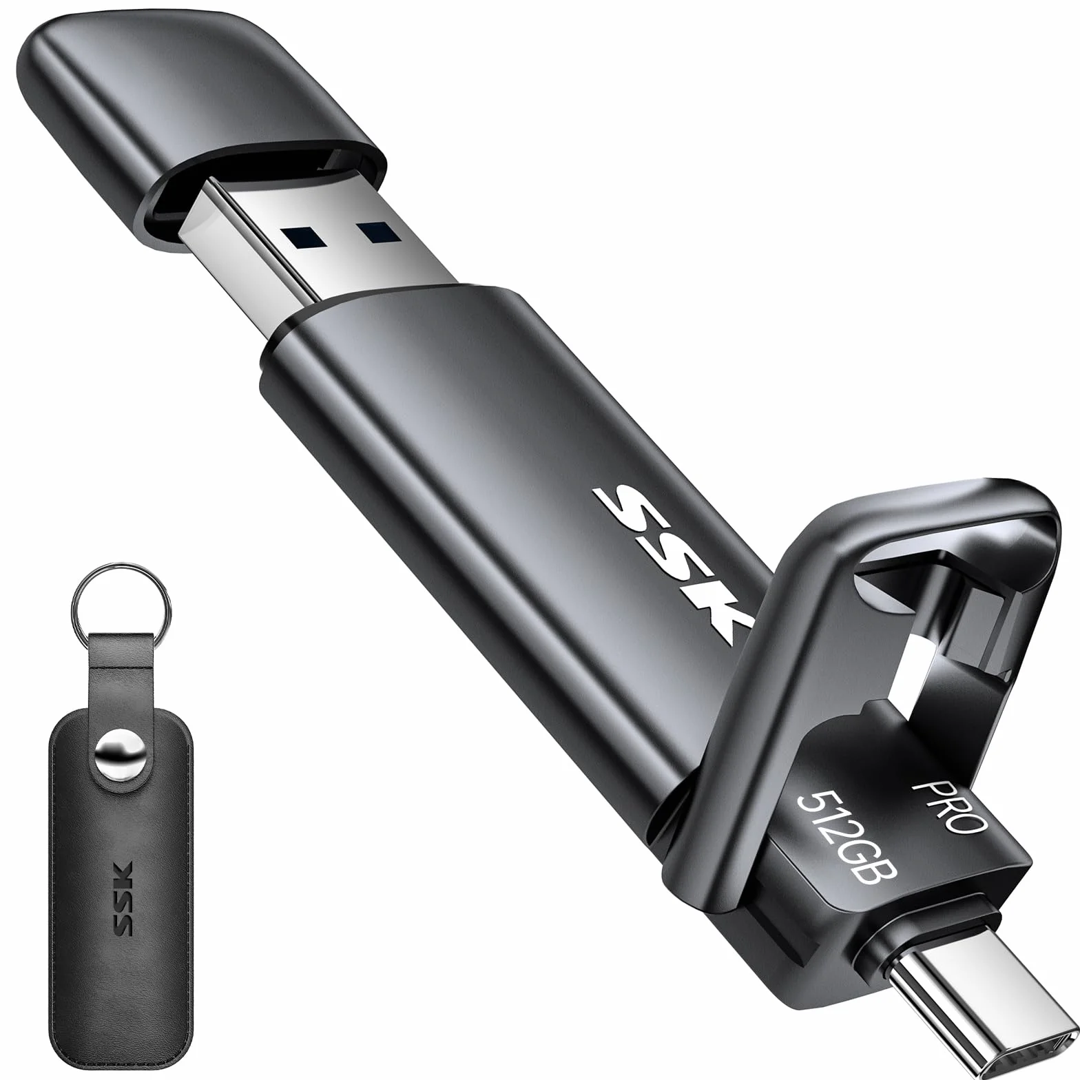 SSK 500 GB SSD USB-C Stick 1000 MB/s, zewnętrzny dysk twardy SSD USB 3.2 Gen 2 do iPhone 15/PS4/Android/Tablet/Windows/Mac