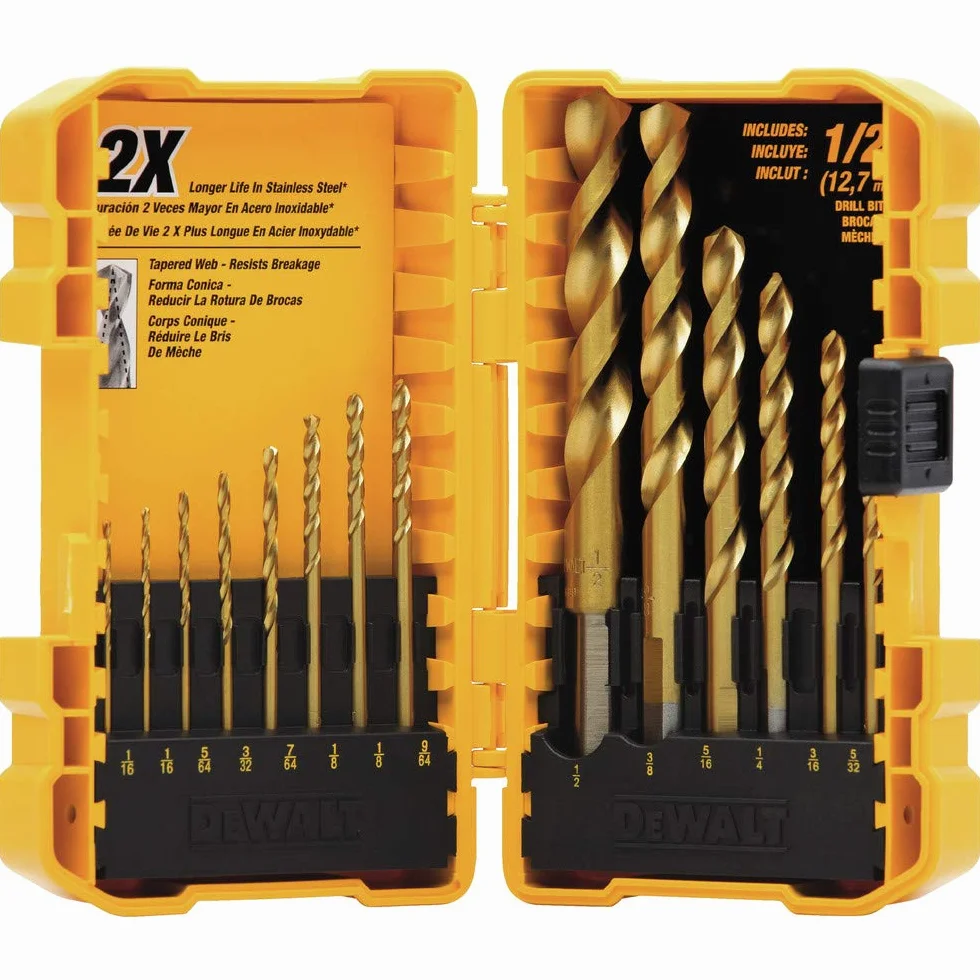 DEWALT DW1341 zestaw wierteł tytanowych 14 szt, 14 sztuk