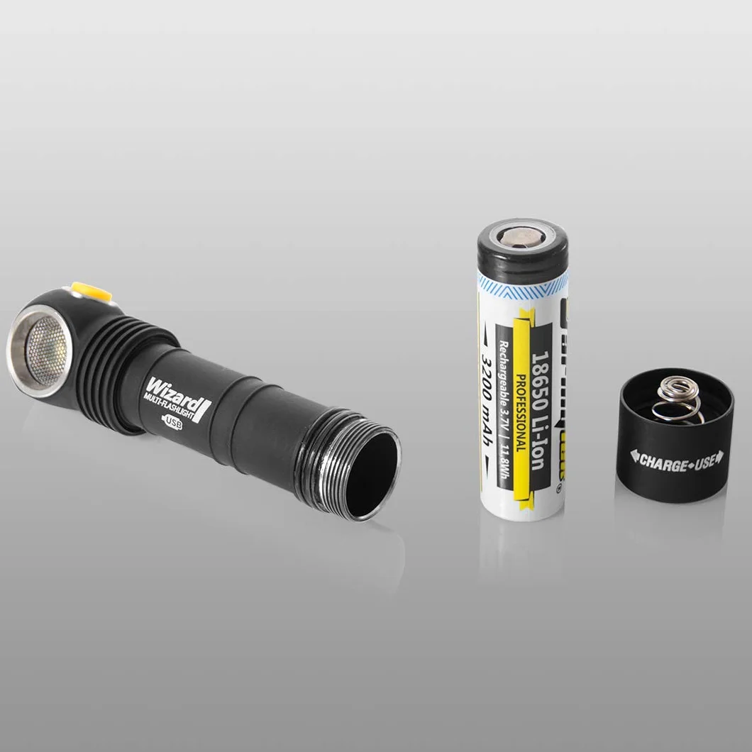 Armytek Wizard latarka magnetyczna USB 18650 z akumulatorem litowo-jonowym, 1120 lumenów, wielofunkcyjna latarka czołowa
