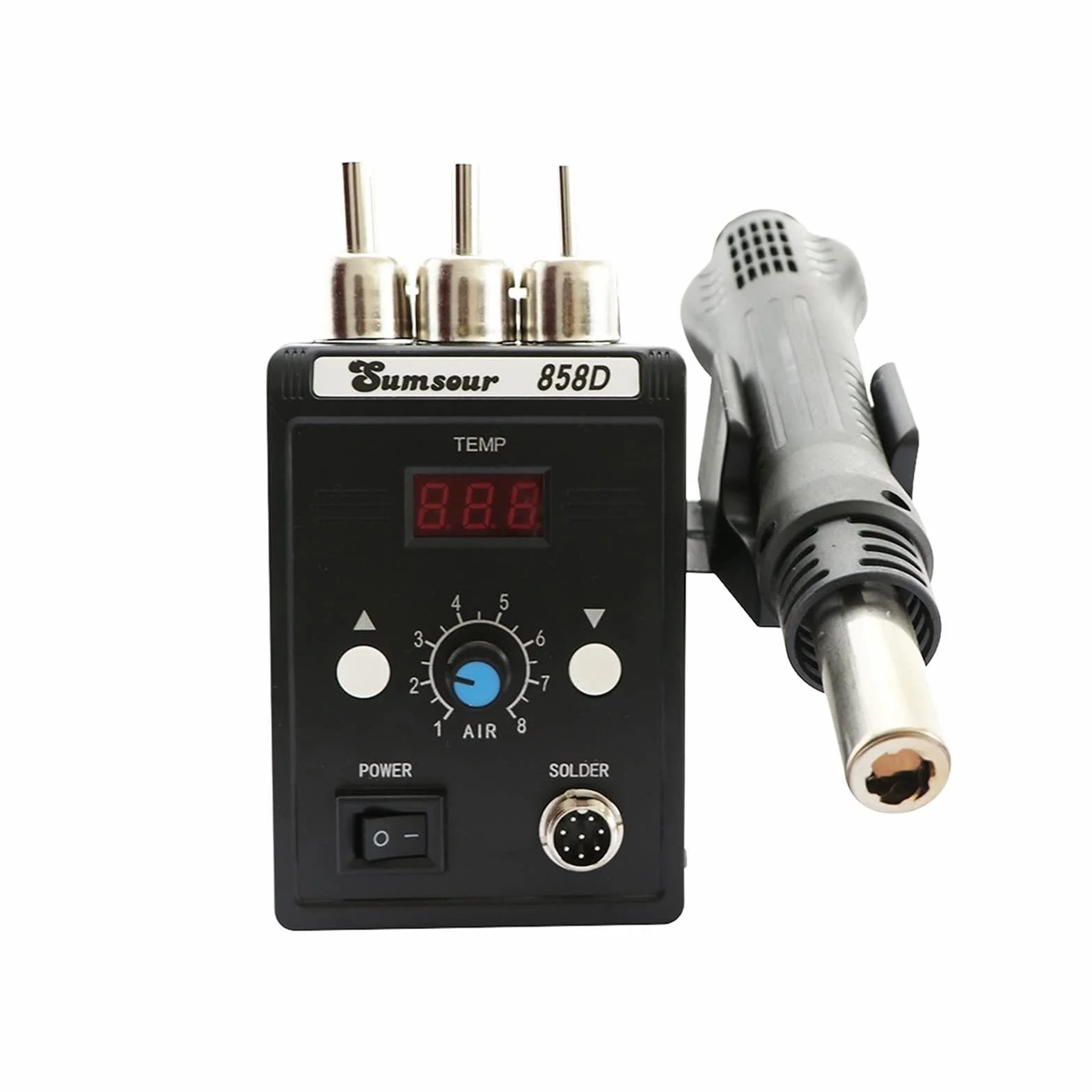 Stacja Lutownicza 858d stacja lutownicza 70 0W 110V / 220V Cyfrowy BGA SMD. Gorące powietrze Lutownia Lutownica Revorning Opetion Repailing Narzędzia(SET-1)