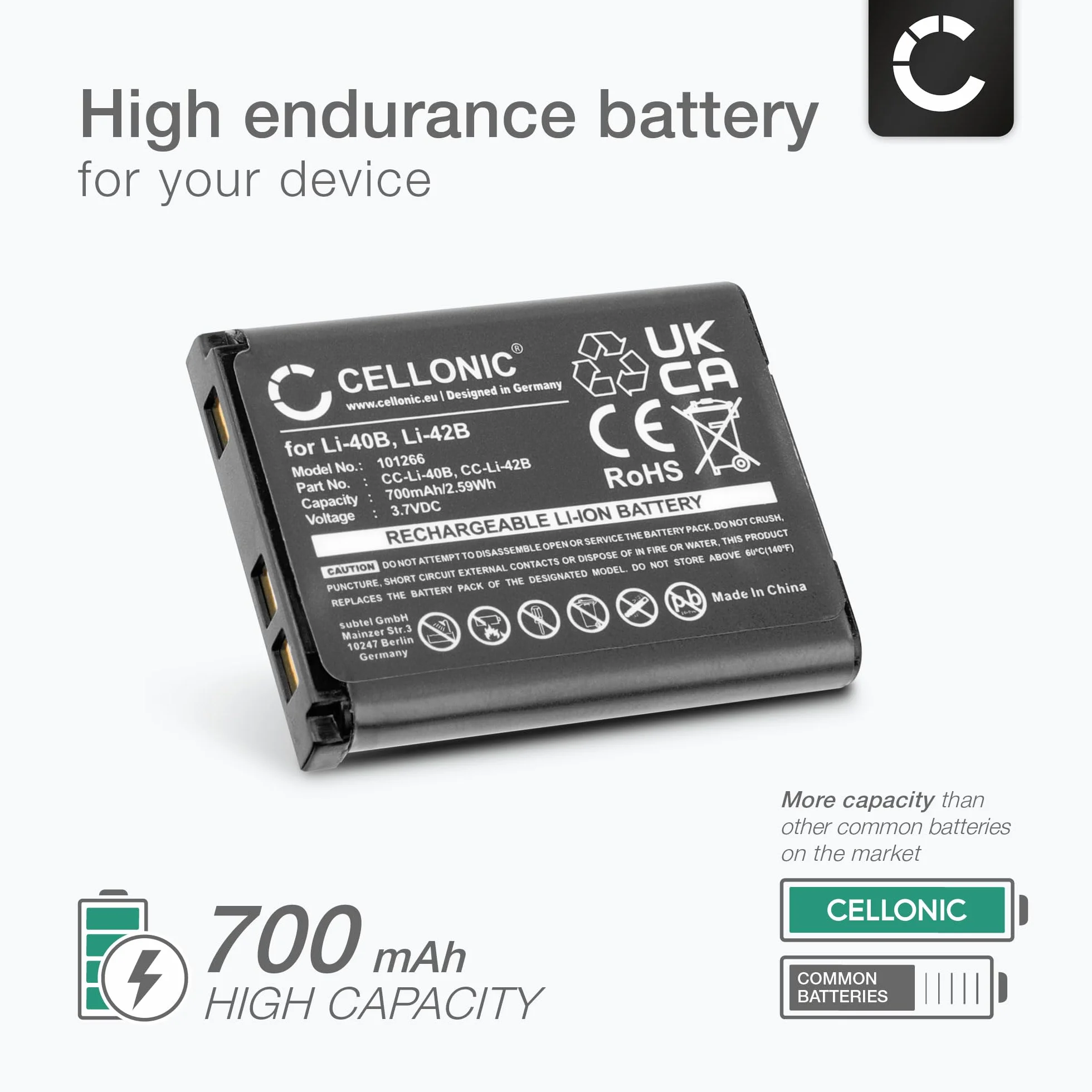 CELLONIC 2 x akumulator kompatybilny z Nikon Coolpix S3000 S3400 S200 S202 S203 S205 S210 S220 S225 S230 S4000 S500 S5100 S520 S570 S60 S600 0 S70 0 S70 S80 EN-EL10 700 mAh + ładowarka MH-63 akumulator zapasowy