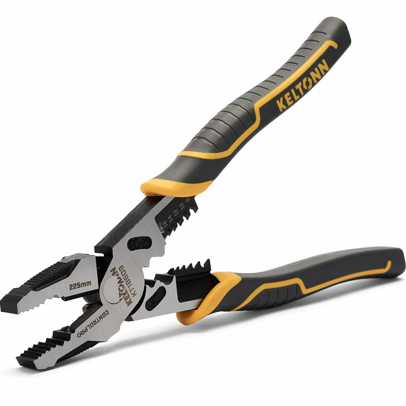 Szczypce kombinowane, szczypce do ściągania drutu, narzędzie Linesman, 23 cm 6 w 1, wytrzymałe szczypce stalowe Cr-V do chwytania, zdejmowania izolacji, zaciskania, prac elektrycznych