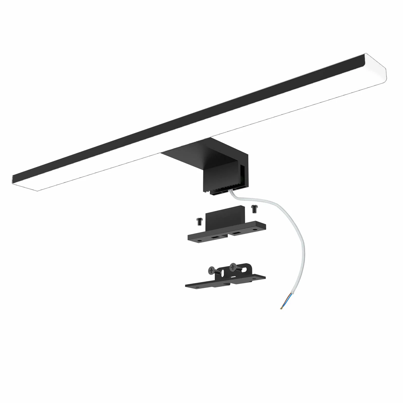LED oświetlenie lustra łazienkowego 10W 820LM, 40cm kinkiet lampa lustrzana z neutralną bielą 6000k,3 w 1 230V oświetlenie lustra szafki łazienkowej IP44 wodoodporny czarny