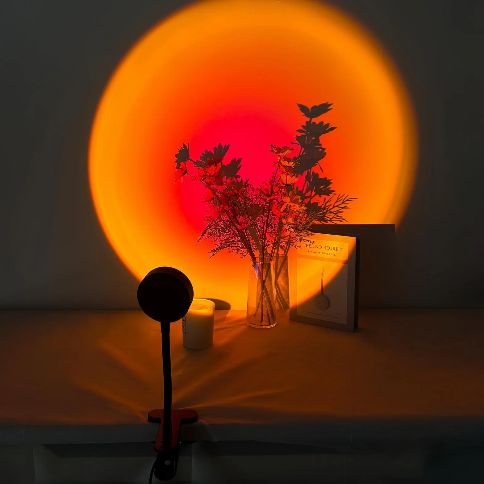 GY Clamp Sunset Lamp, 4 kolory Sunset Lamp, port USB Sunlight LED Projector, obracanie o 180°, idealne do zdjęć, selfie i dekoracji salonu