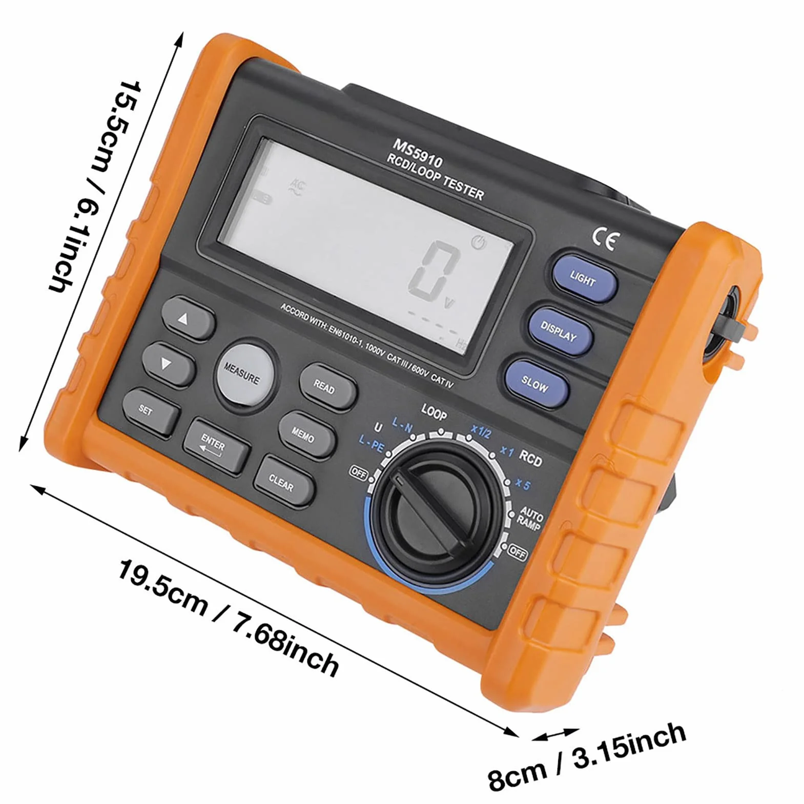 Bewinner PEAKMETER MS5910 Cyfrowy Tester RCD i Miernik Rezystancji Pętli, Wielofunkcyjny Tester Elektryczny z Prądem/czasem Zadziałania, Napięciem Kontaktowym, Przechowywaniem Danych i USB,