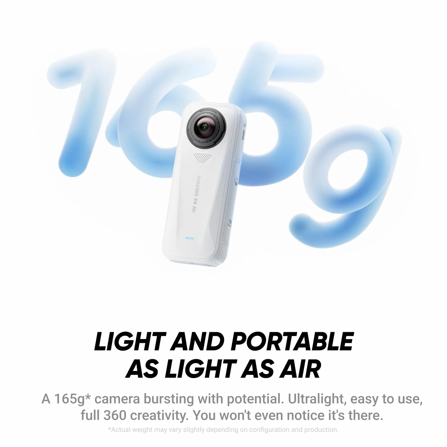 Insta360 Zestaw startowy X4 Air Polarweiss – lekka kamera 360° 8K 165g, niewidoczny kij do selfie, wymienne obiektywy, filmuj najpierw i kadruj pó?niej, wbudowana ochrona przed wiatrem, stabilizacja