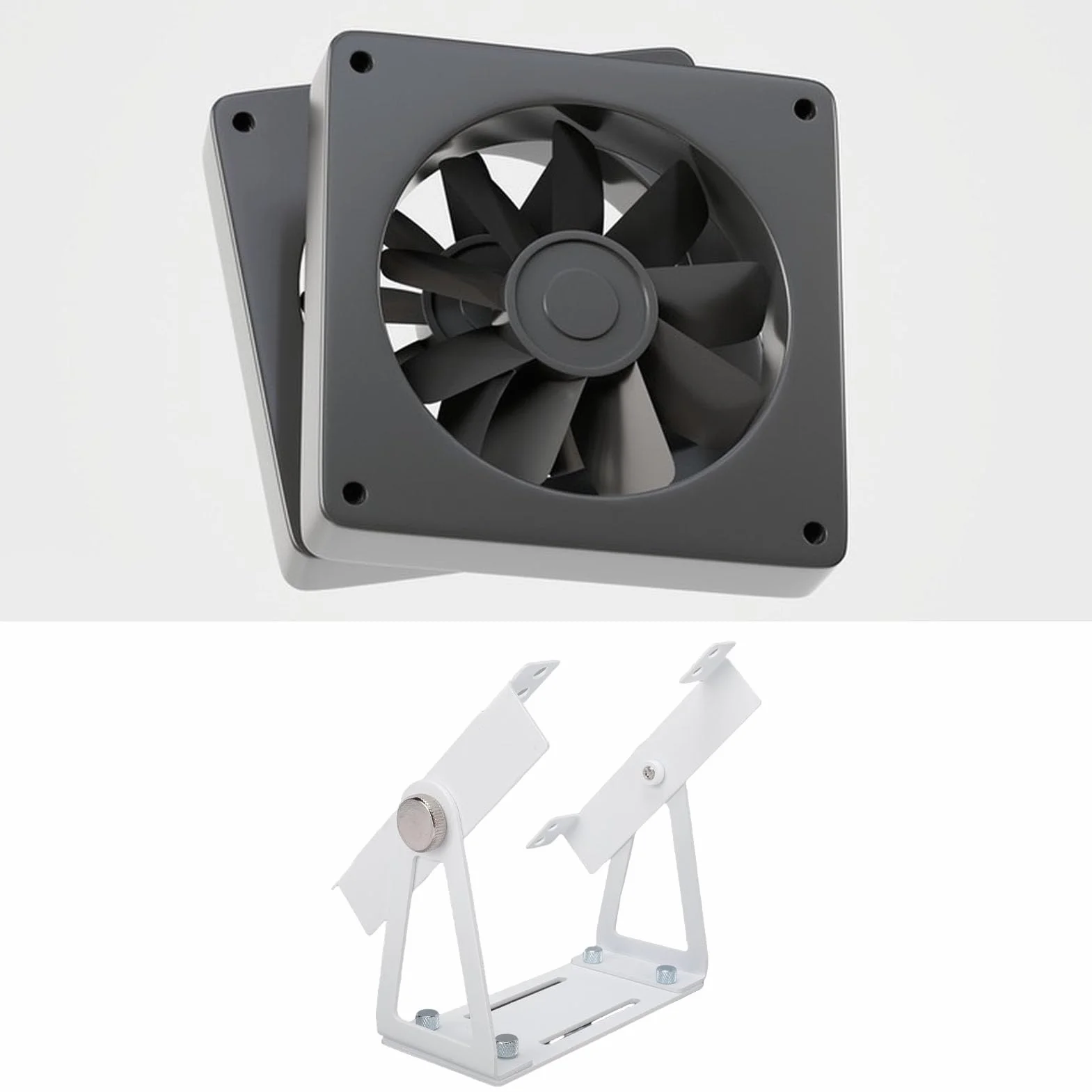 Denash Bardzo Wszechstronny Stojak na Wentylator Komputera PC z Obrotowym o 360 Stopni Uniwersalnym Uchwytem na Wentylator do Wentylatorów 120 Mm 140 Mm, Solidny Wspornik ze Stopu (WHITE)