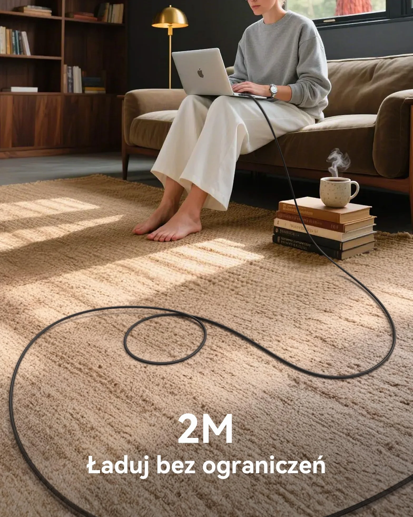 INIU Kabel USB C 2m 3.1A Ładowarki Typu C Szybkie Ładowanie Pleciony Kabel Danych USB-C ze Stopu Cynku