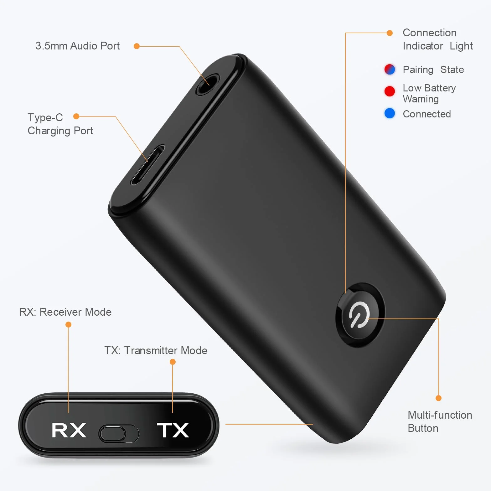 Bezprzewodowy adapter Bluetooth 5.0 2 w 1 nadajnik odbiornik do telewizora PC