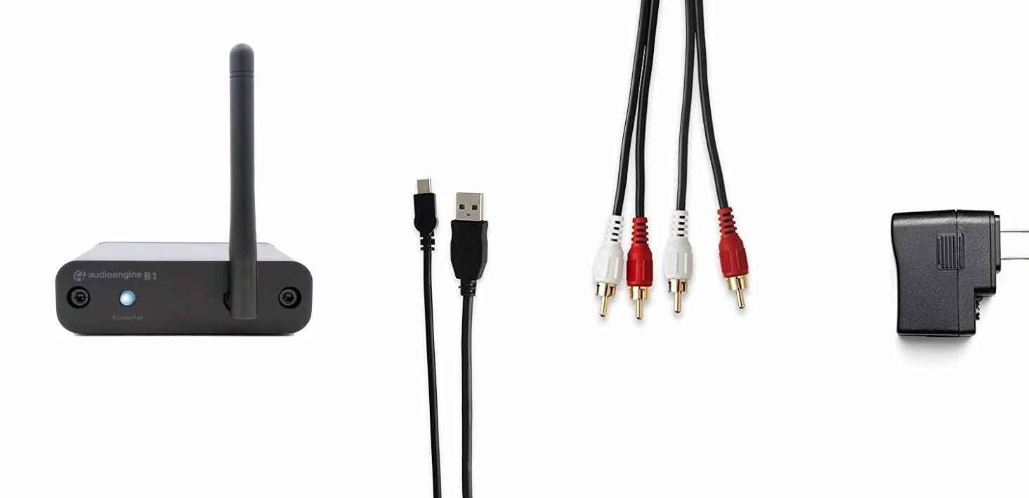 Odbiornik Bluetooth Audioengine B1 do głośników - bezprzewodowy 24-bitowy streamer muzyki HiFi o dużym zasięgu