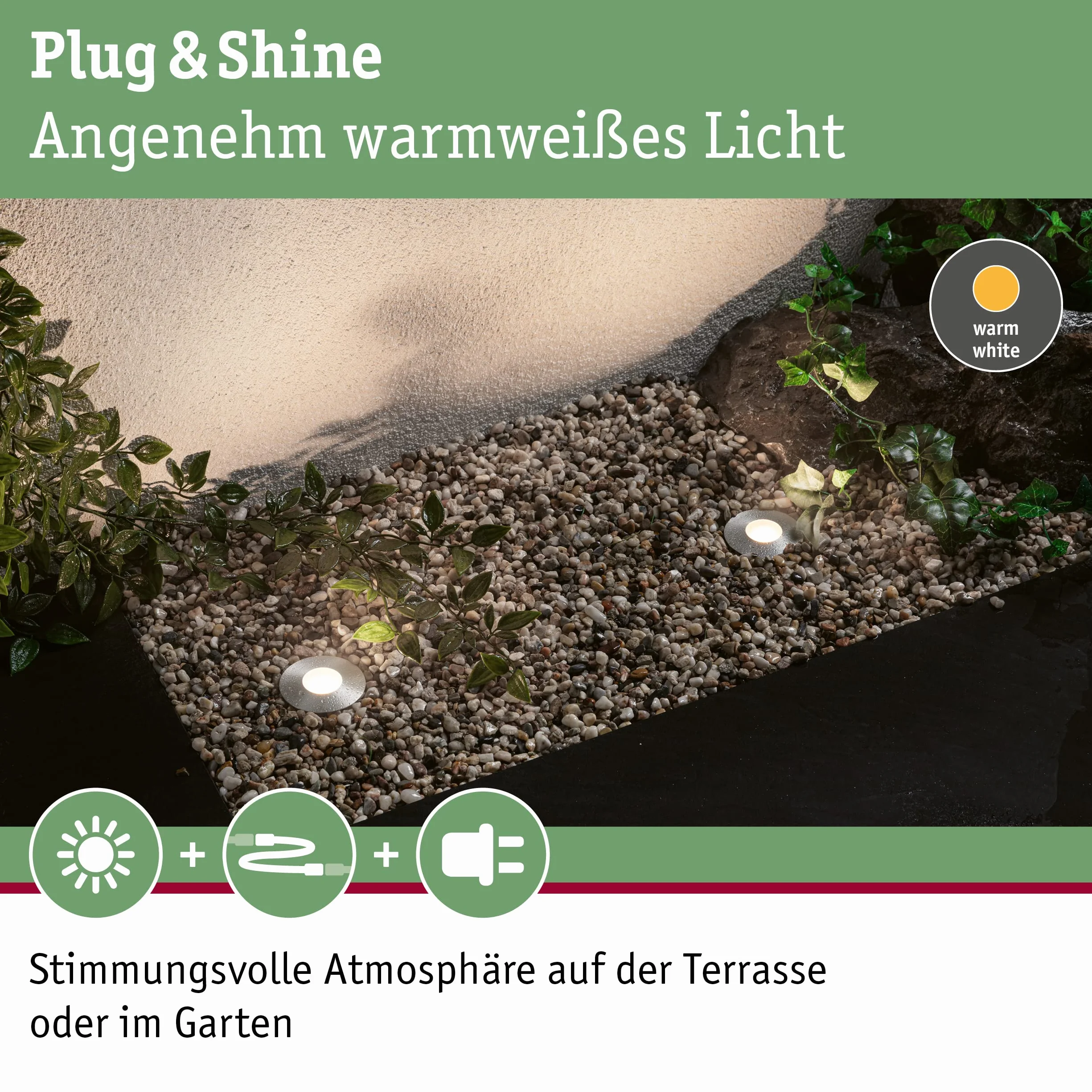 Paulmann 93951 Plug & Shine Floor Mini IP67 3000K 2,5W 24V 93951 oprawa dogruntowa LED ośw. zewnętrzne reflektor gruntowy