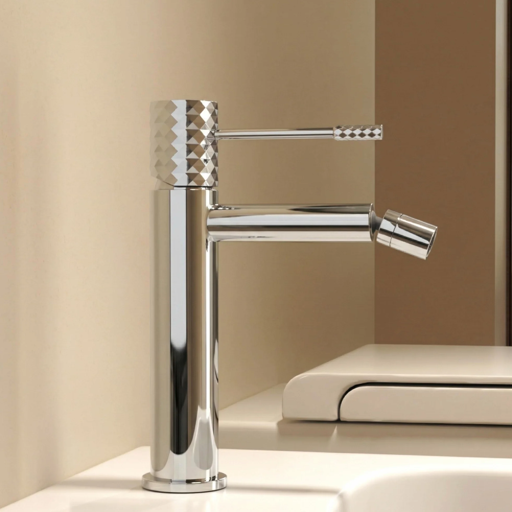 IMEX kran bidetowy, bateria bidetowa, bateria bidetowa, bateria bidetowa z mieszaczem ciepłej i zimnej wody, bateria Bidet, łatwa instalacja, seria Genua, kolor chrom