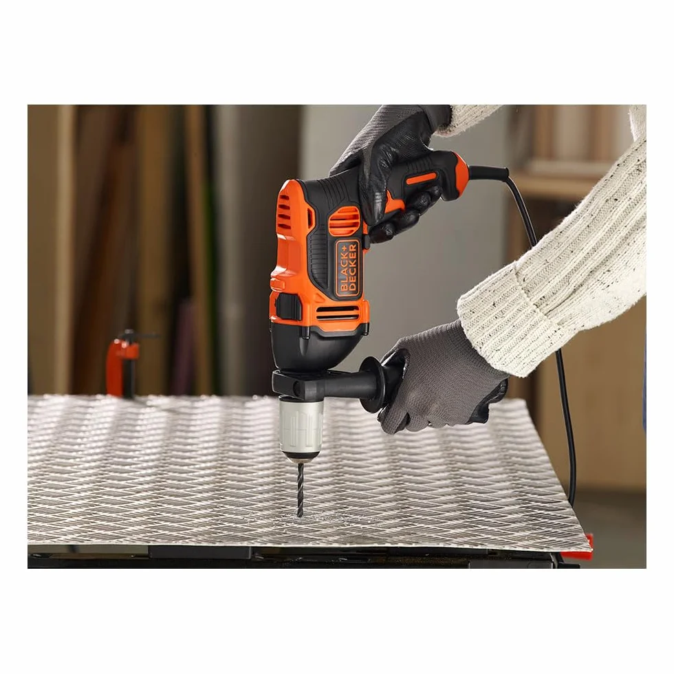 BLACK & DECKER Solidny Taladro percutor 850w, portawiertłos 13mm metal, 0-3.100 rpm, 54.400 ipm. incluye 3 wiertłos (mampostería), 3 wiertłos (drewno dla profesjonalistów i majsterkowiczów 850w 13mm