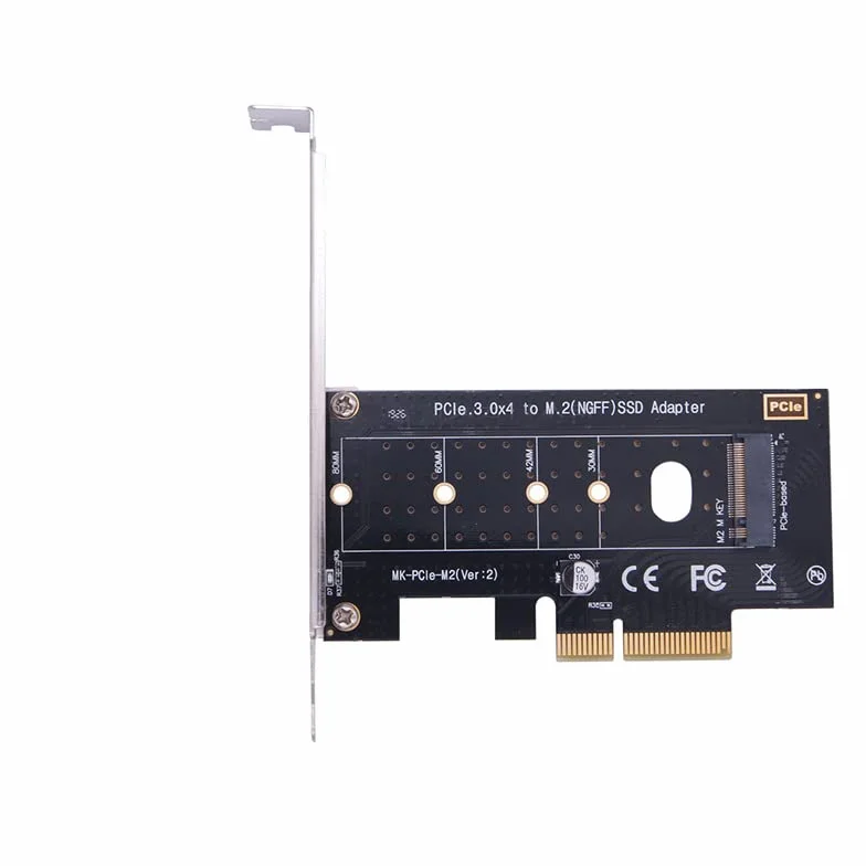 WANGCL Adapter NVME PCIE M.2 M-key do PCIE 4x z wspornikiem montażowym