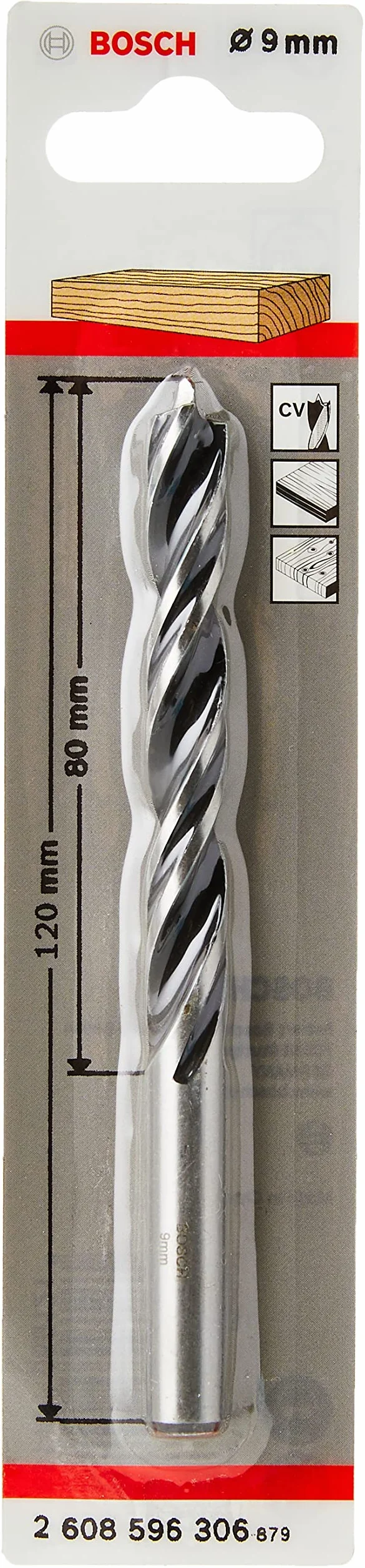 Bosch Professional Spiralne Wiertła do Drewna (dla Drewno, Ø 9 x 80 x 120 mm, Osprzęt do Wiertarek)