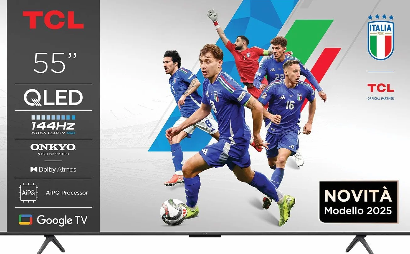 TCL 55P8K QLED 4K HDR UHD Smart Telewizor Google TV Dolby Vision Atmos 144 Hz Motion Clarity Pro FreeSync Onkyo 2.1