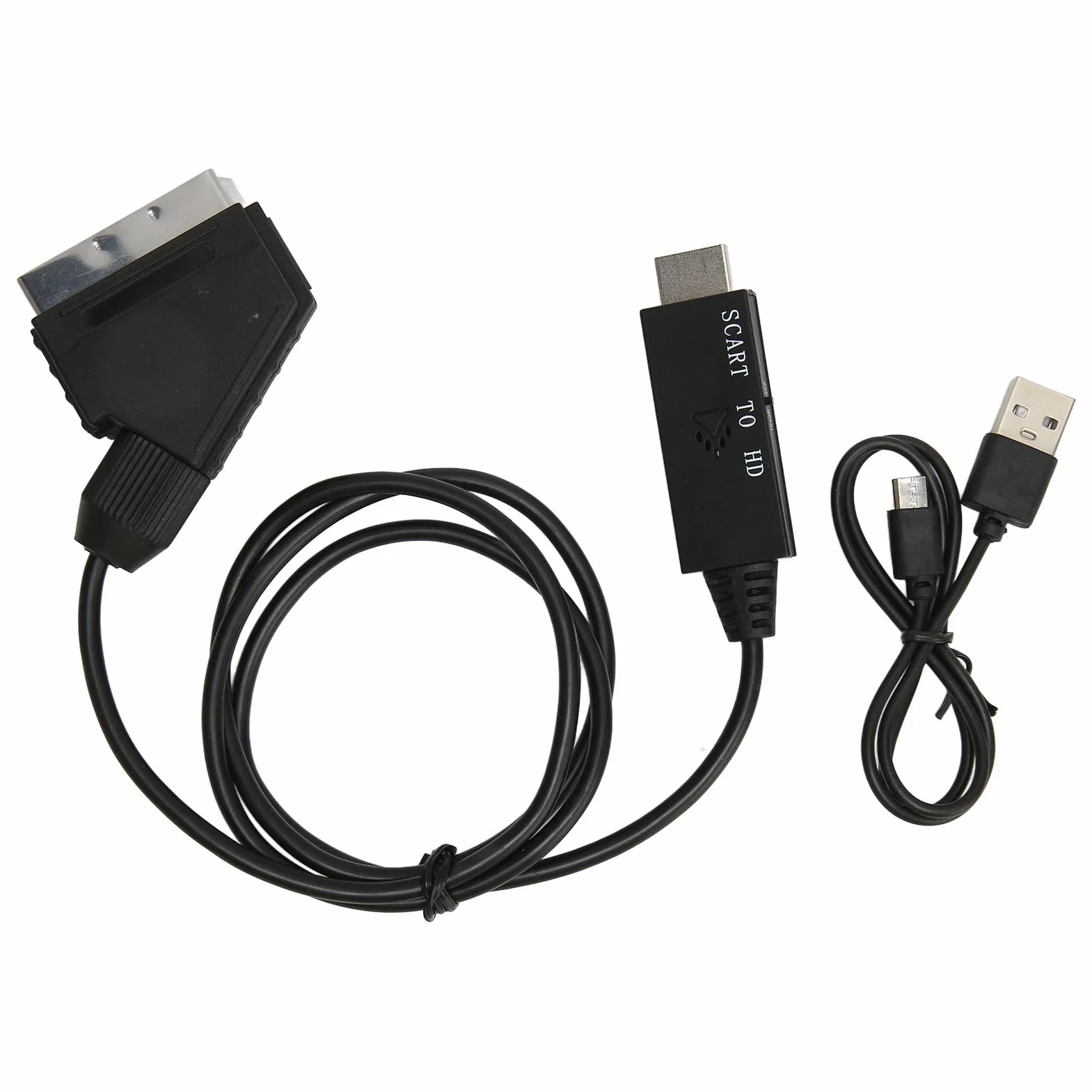 Kabel Konwertera SCART na HDMI, HD 1080P SCART na HD Multimedialny Adapter Interfejsu do Telewizora, Dźwięk Wideo DC 5V