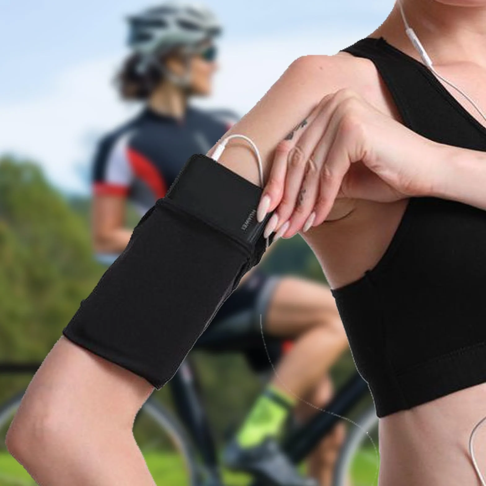 Sportowe portfele na nadgarstek do biegania i fitnessu 2 sztuki