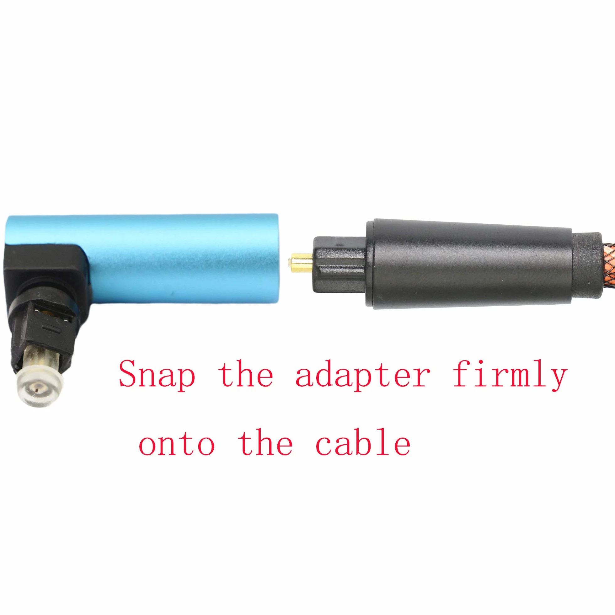 Toslink kąt prosty 90 stopni żeński do męskiego optyczne złącze audio adapter 2 sztuki niebieski